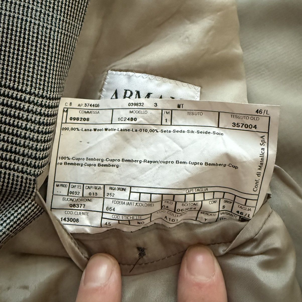Armani Armani 46L Check Checkered Blazer Sport Coat Size 46L - 5 Thumbnail