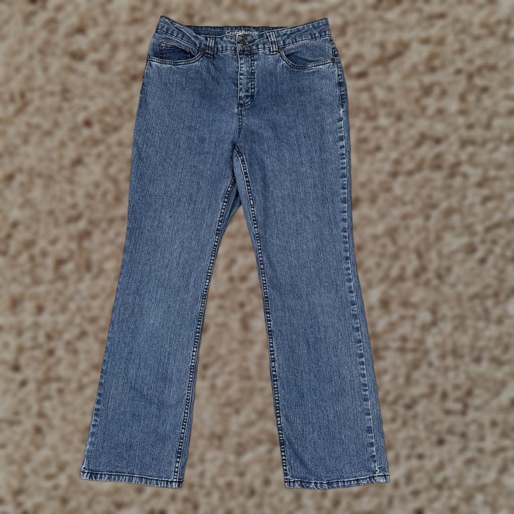 Croft & Barrow Croft & Barrow Jeans Womens 29x28 Blue Denim Straight Leg Mid Rise Natural Fit Size 29" - 1 Thumbnail
