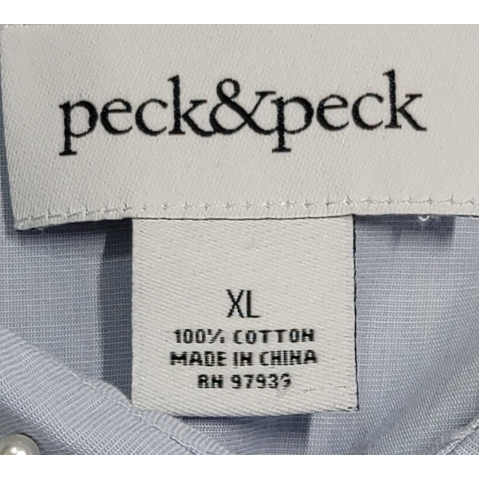 Other Peck&Peck Light Blue Pearl Button Up Top XL Pearls On Collar Size XL / US 12-14 / IT 48-50 - 4 Thumbnail