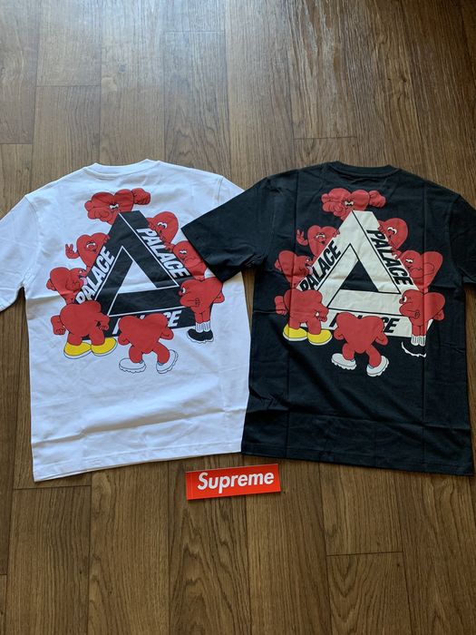 Palace Palace Tri-Hearts T-Shirt White & Black SET | Grailed