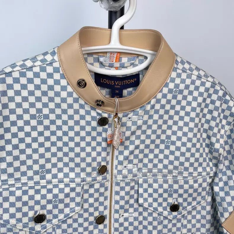Louis Vuitton Louis Vuitton Light blue and white checkerboard leather ja Size XXS / US 00 / IT 34 - 3 Thumbnail