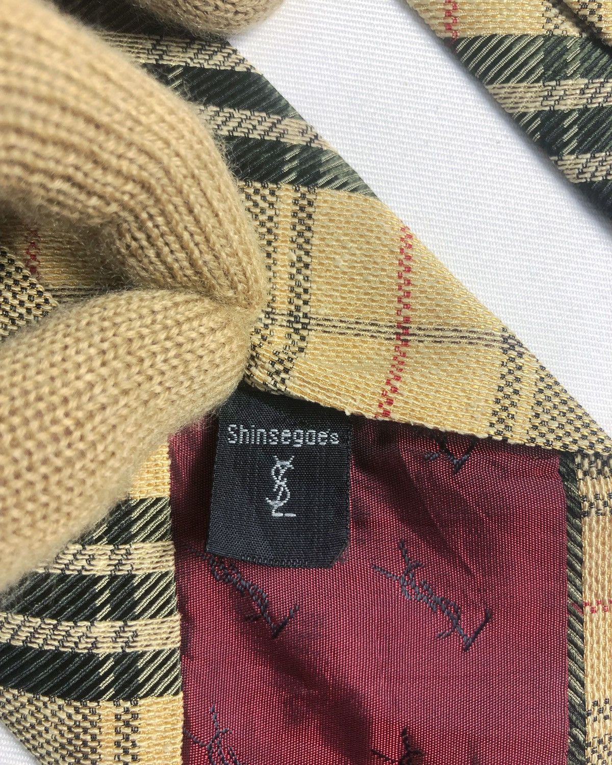 Yves Saint Laurent Rare Vintage Yves Saint Laurent YSL Checkered Silk Tie Size ONE SIZE - 7 Thumbnail