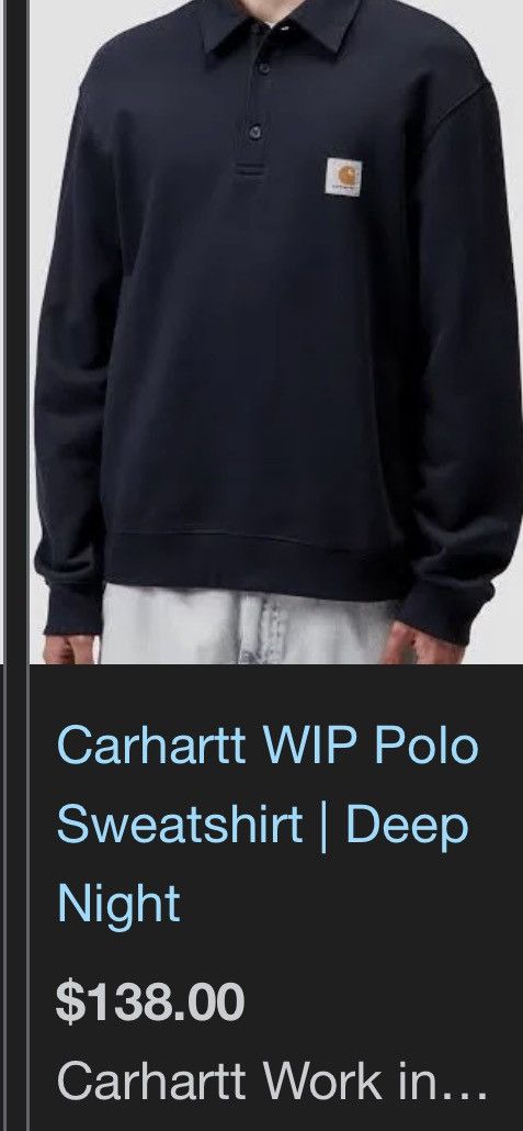Carhartt Wip Navy polo sweat Size US M / EU 48-50 / 2 - 4 Thumbnail
