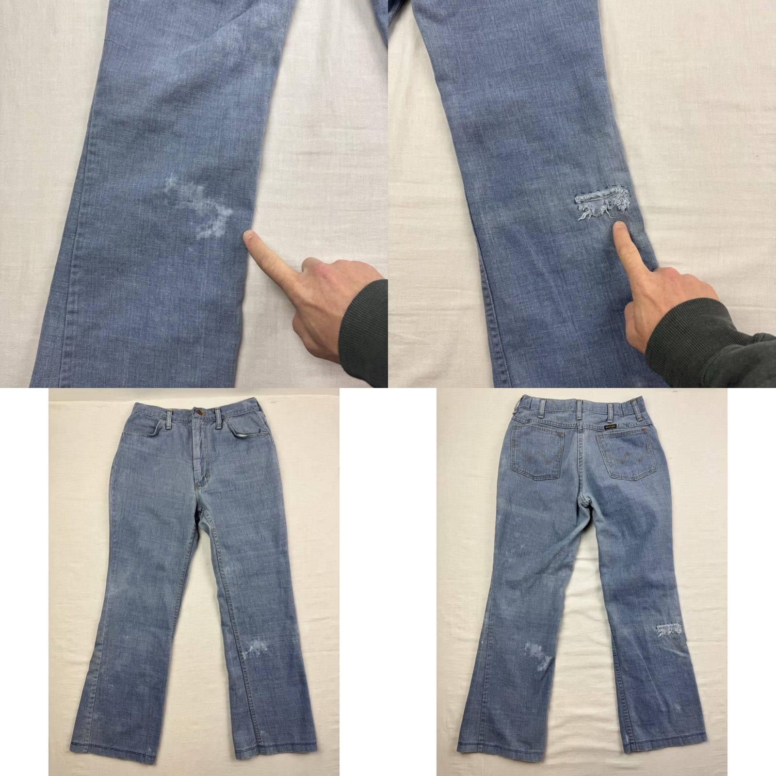 Wrangler VINTAGE Wrangler Bootcut Jeans Womens 26x27 80s 70s Hipster Hippie Faded Repairs Size 26" / US 2 / IT 38 - 11 Thumbnail