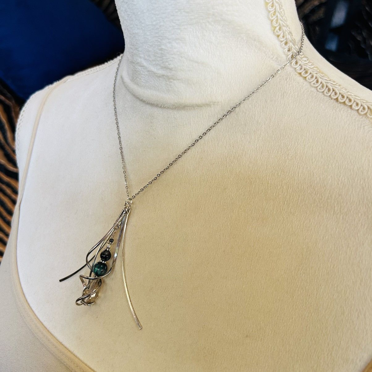 Handmade Handcrafted faceted rutilated quartz caged fringe necklace Size ONE SIZE - 3 Thumbnail