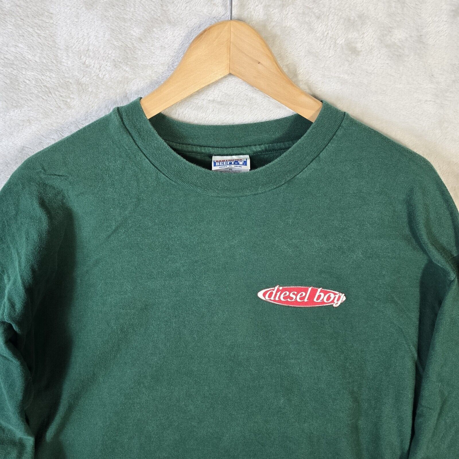 Hanes Vintage 90s Diesel Boy Punk Band Green Long Sleeve Tee XL Size US XL / EU 56 / 4 - 3 Thumbnail
