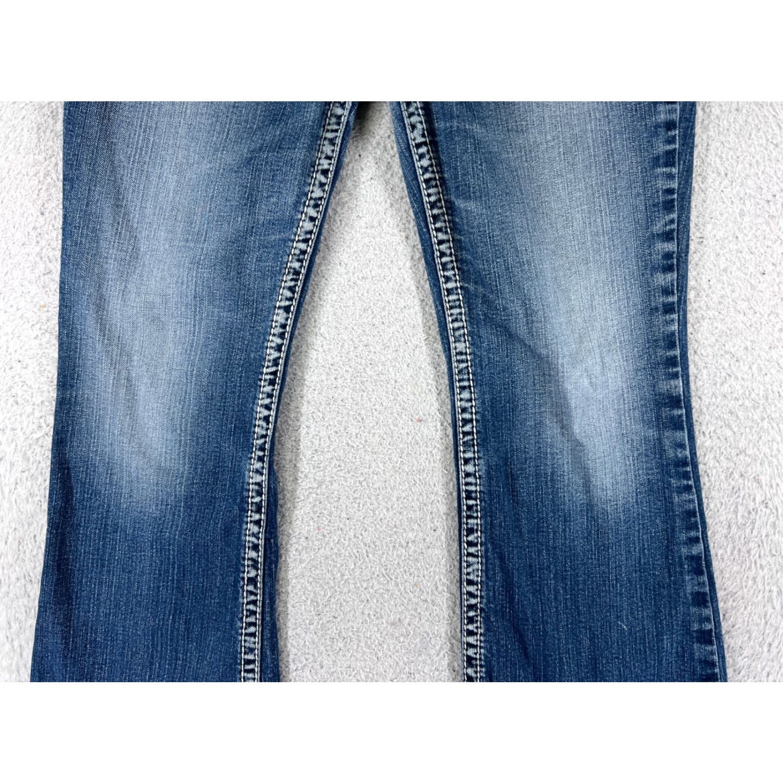 Silver Jeans Co. Silver Jeans Pants Womens 31 Blue Denim Suki Bootcut Low Rise 29x28 Embroidered Size 24" / US 00 / IT 34 - 3 Thumbnail