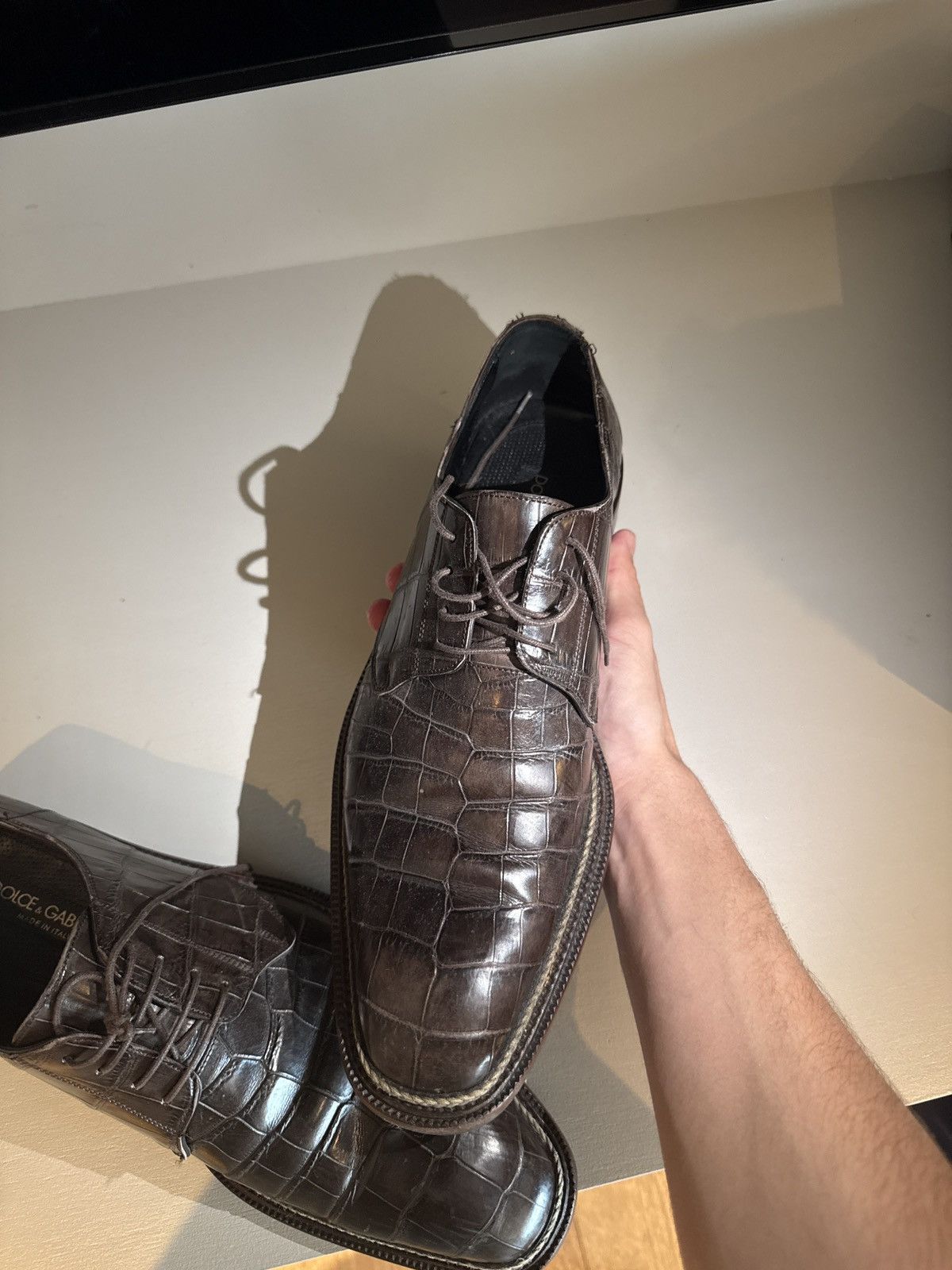 Dolce & Gabbana Dolce & Gabbana Crocodile Leather Derby Shoe – Made in Italy Size US 9 / EU 42 - 2 Thumbnail