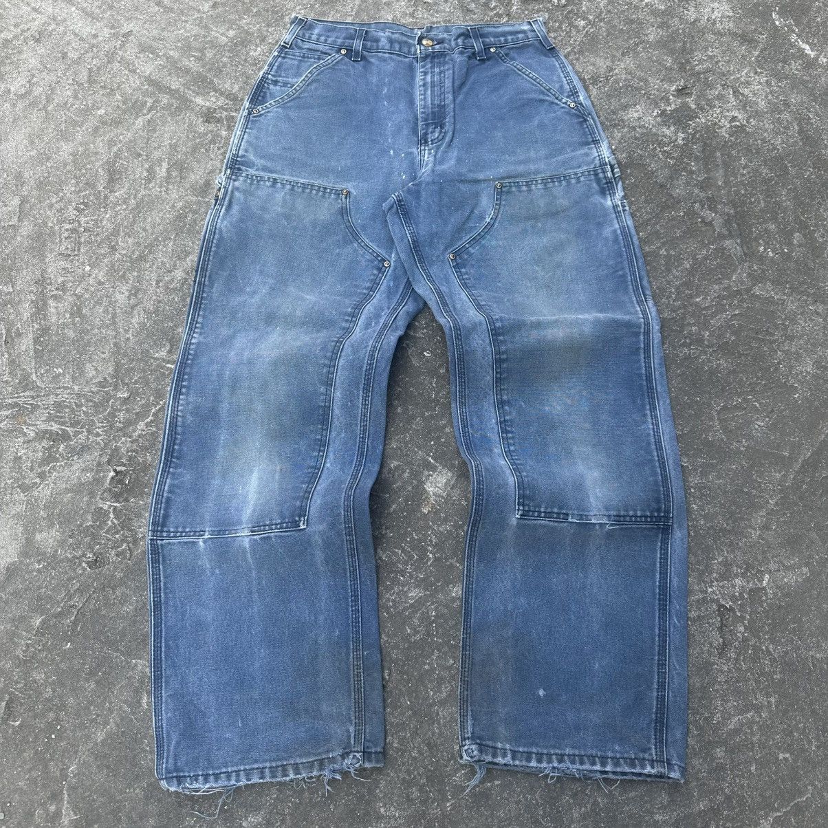 (31x31) Rare! Crazy Faded 00s Carhartt Double Knee B01 NVY