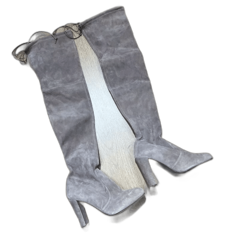 Jimmy Choo Stuart Weitzman Gray Suede Over-the-Knee Boots Size US 6 / IT 36 - 1 Thumbnail
