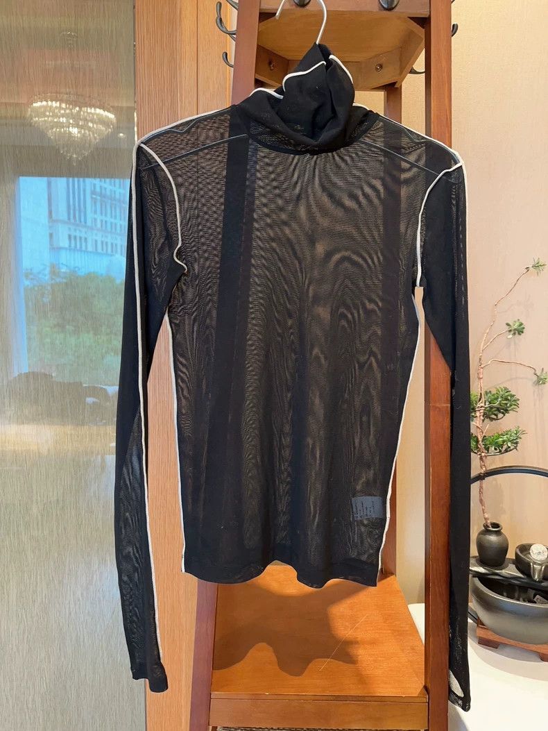 Helmut Lang HELMUT LANG A net yarn knit top with a bright edge Size XS / US 0-2 / IT 36-38 - 5 Thumbnail