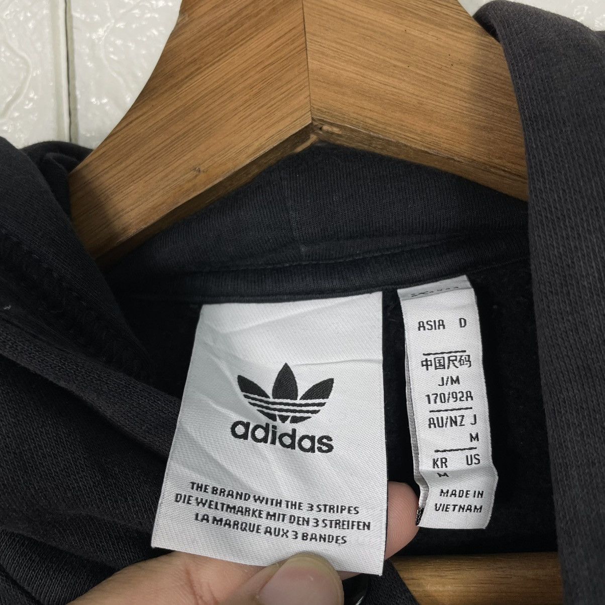 Adidas Adidas Big Logo Black Pullover Hoodie Size US M / EU 48-50 / 2 - 14 Thumbnail