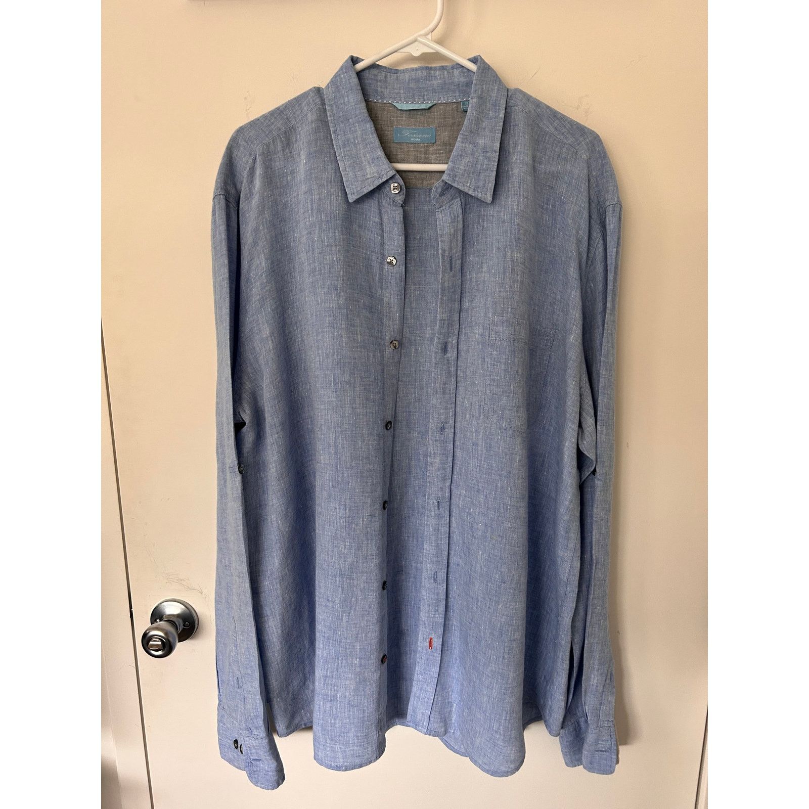 PATRICK ASSARAF Patrick Assaraf Blue linen long sleeve Shirt XL Size US XL / EU 56 / 4 - 1 Thumbnail