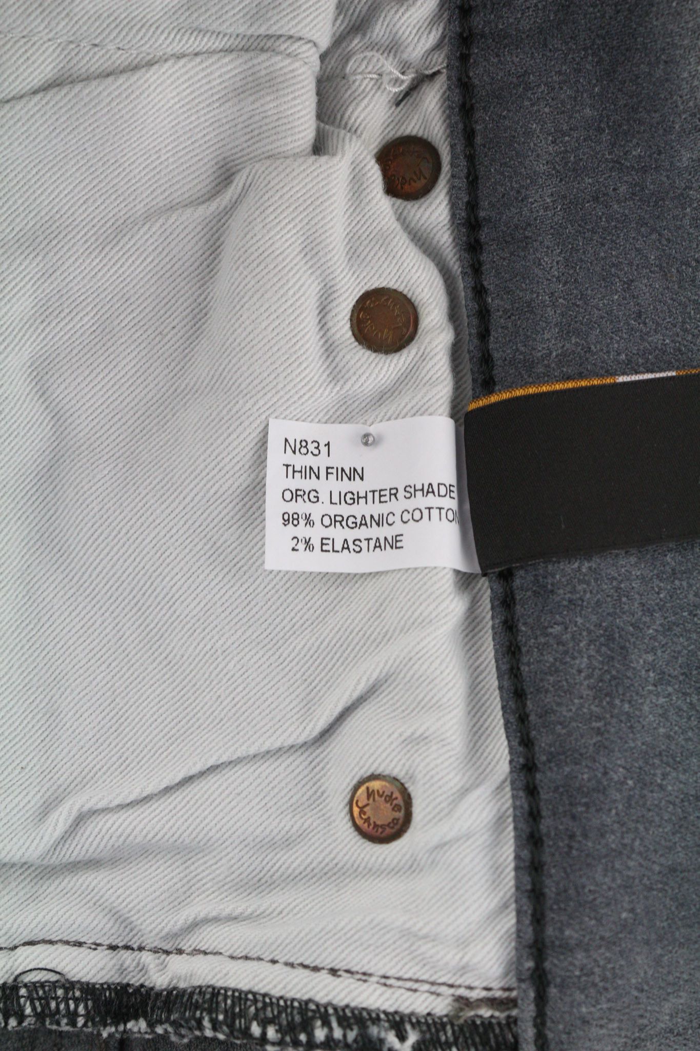 Nudie Jeans THIN FINN W30/L32 Grey Cotton Stretch Jeans 80660 Size US 30 / EU 46 - 8 Thumbnail