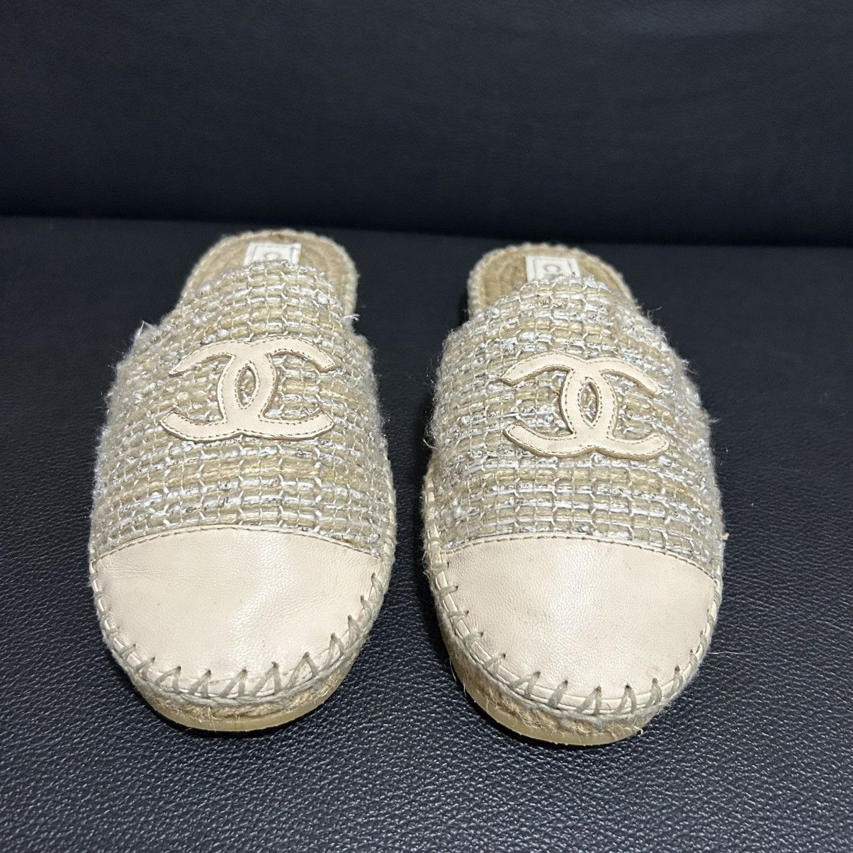 Chanel CHANEL - ESPADRILLE MULE SLIP ON FLATS Size US 9 / IT 39 - 5 Thumbnail