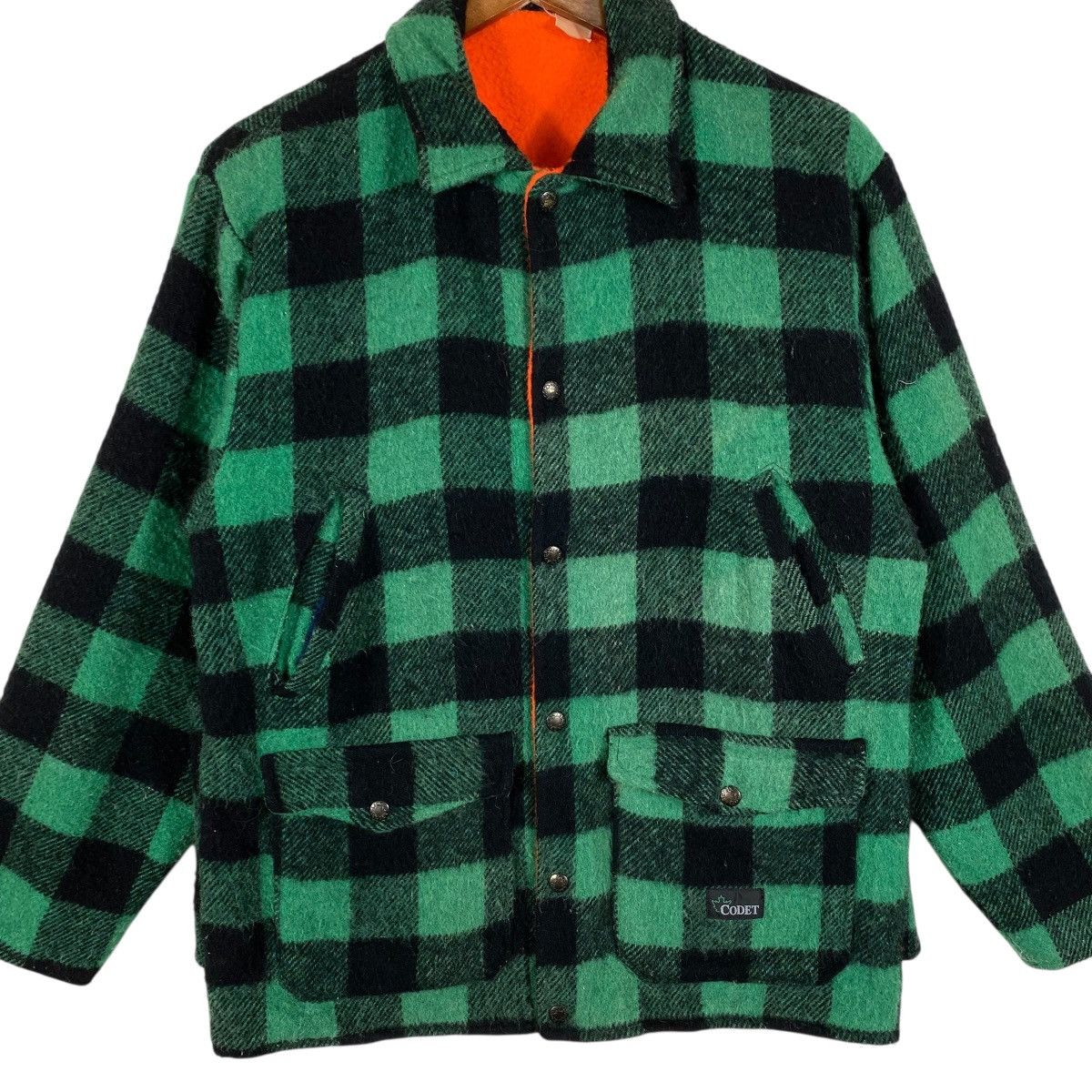 Japanese Brand Vintage 90s Codet Plaid Reversible Wool Button Jacket Size US M / EU 48-50 / 2 - 4 Thumbnail