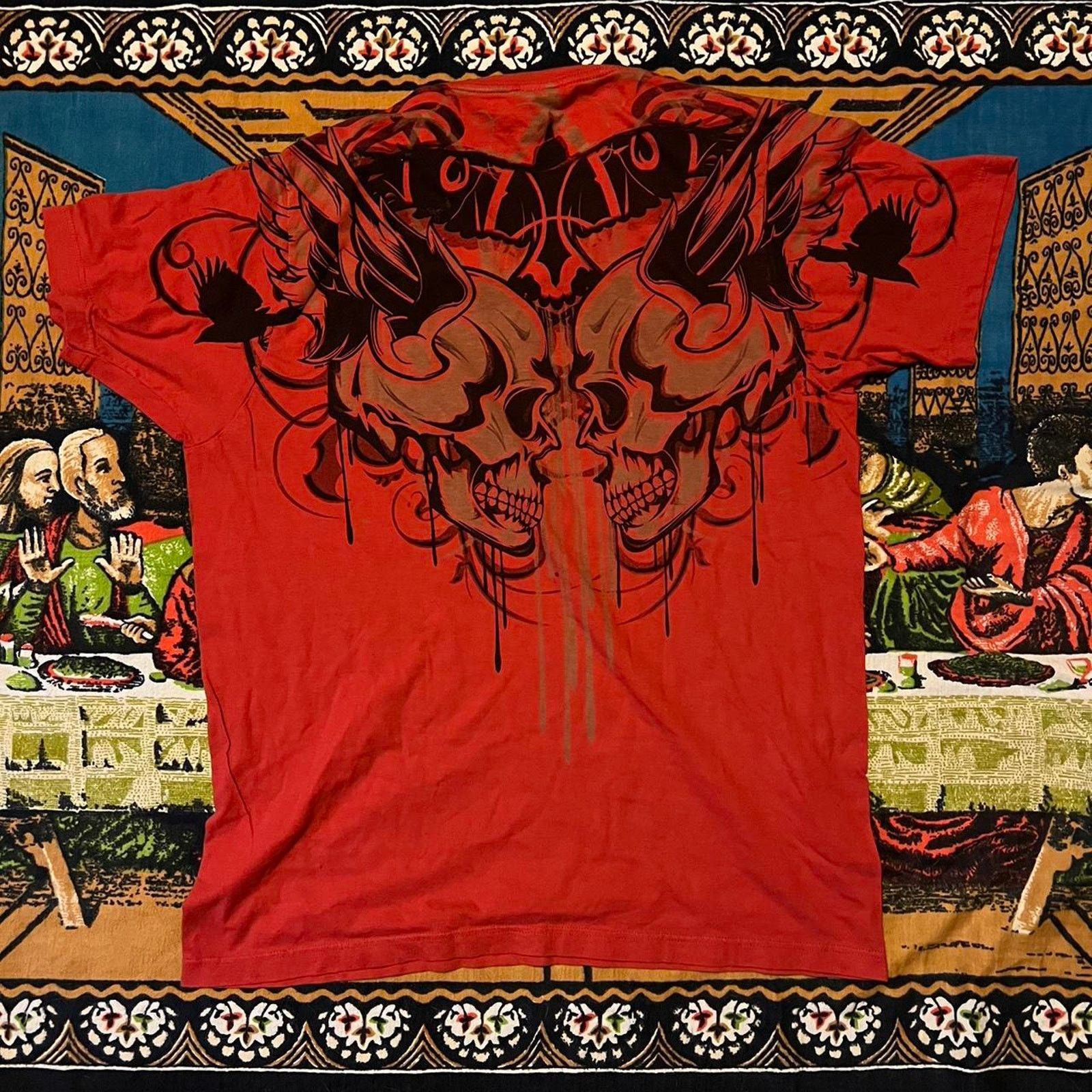 Affliction × JNCO × Tapout mens skull shirt mma elite style tapout y2k affliction goth Size US L / EU 52-54 / 3 - 2 Thumbnail