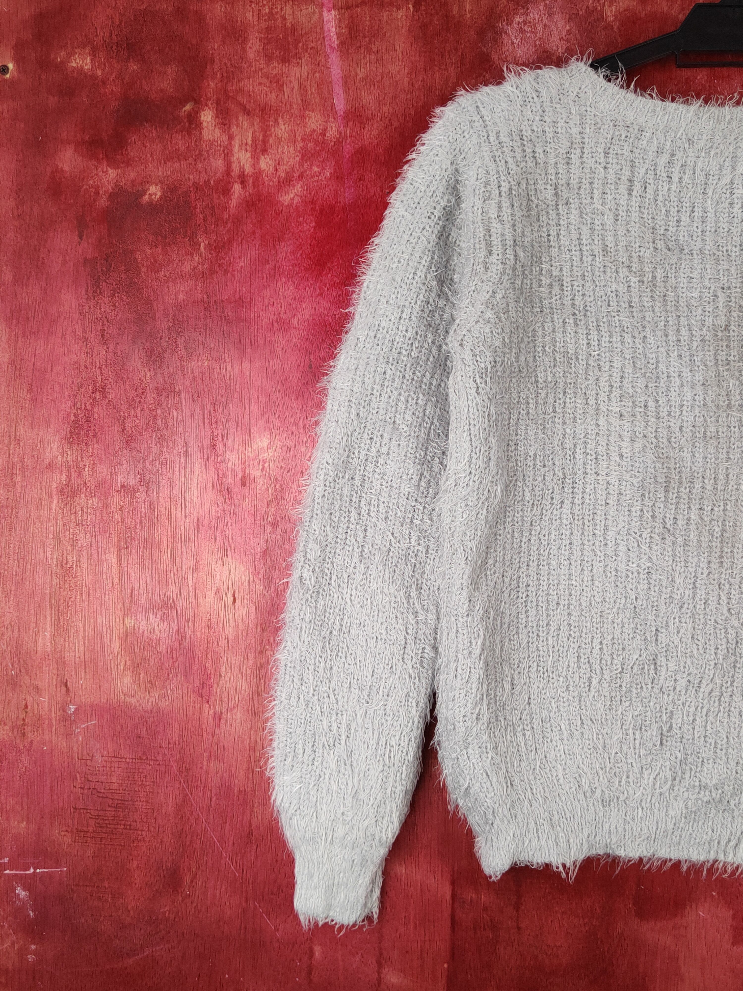 Homespun Knitwear × Japanese Brand × Vintage Cutie Blondie Gray Shag Shaggy Fur Mohair Knitwear #S1918 Size M / US 6-8 / IT 42-44 - 8 Thumbnail