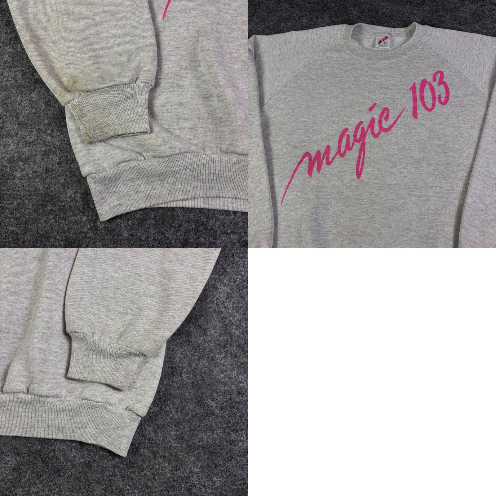 Jerzees VINTAGE Jerzees Sweatshirt MX WMGK Radio Gray XL Raglan Mens Crew Neck Graphic Print 80s Size US XL / EU 56 / 4 - 8 Thumbnail