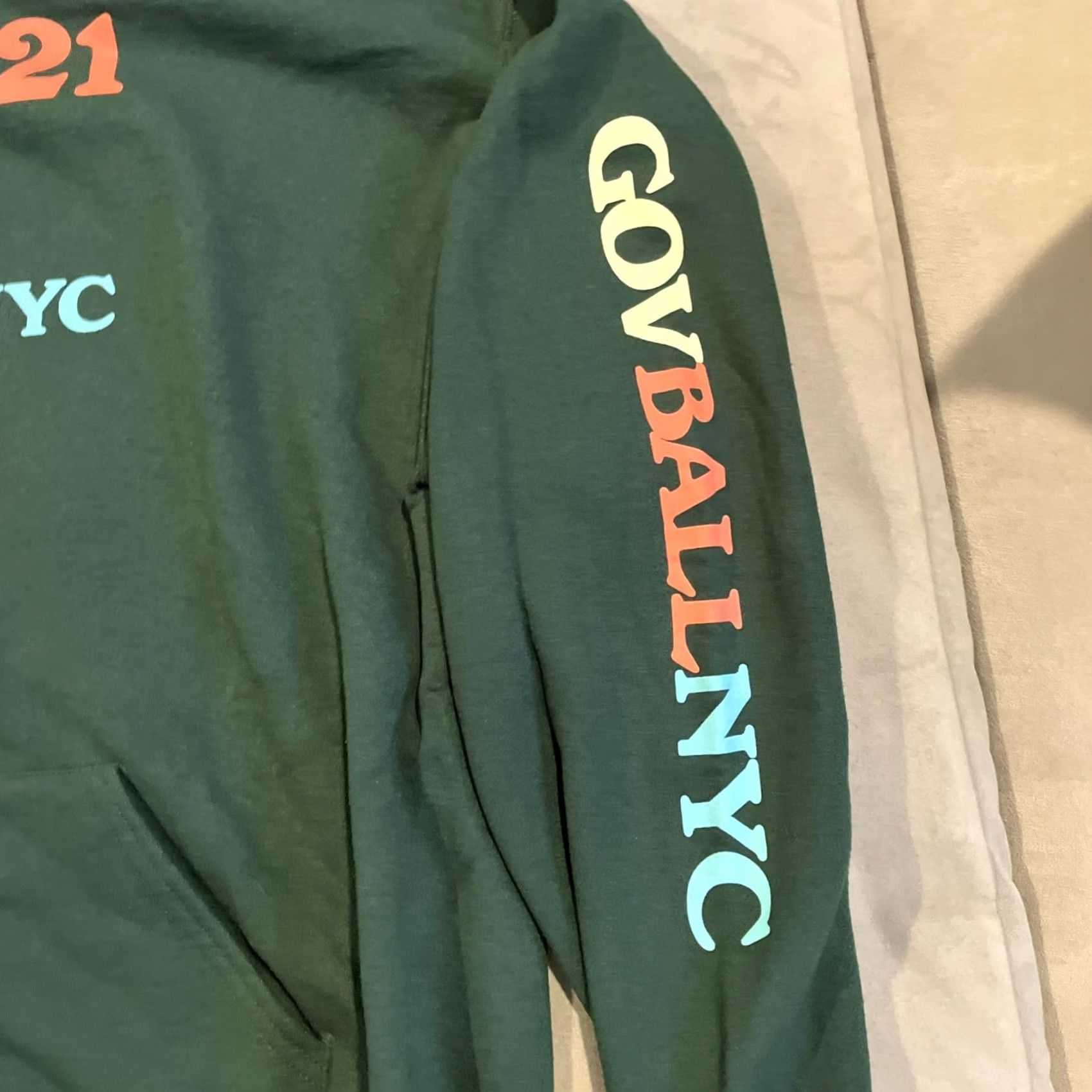 Bally Gov Ball NYC 2021 - Billie Eilish/Post Malone XL Hoodie - Green Fleece Size US XL / EU 56 / 4 - 2 Thumbnail