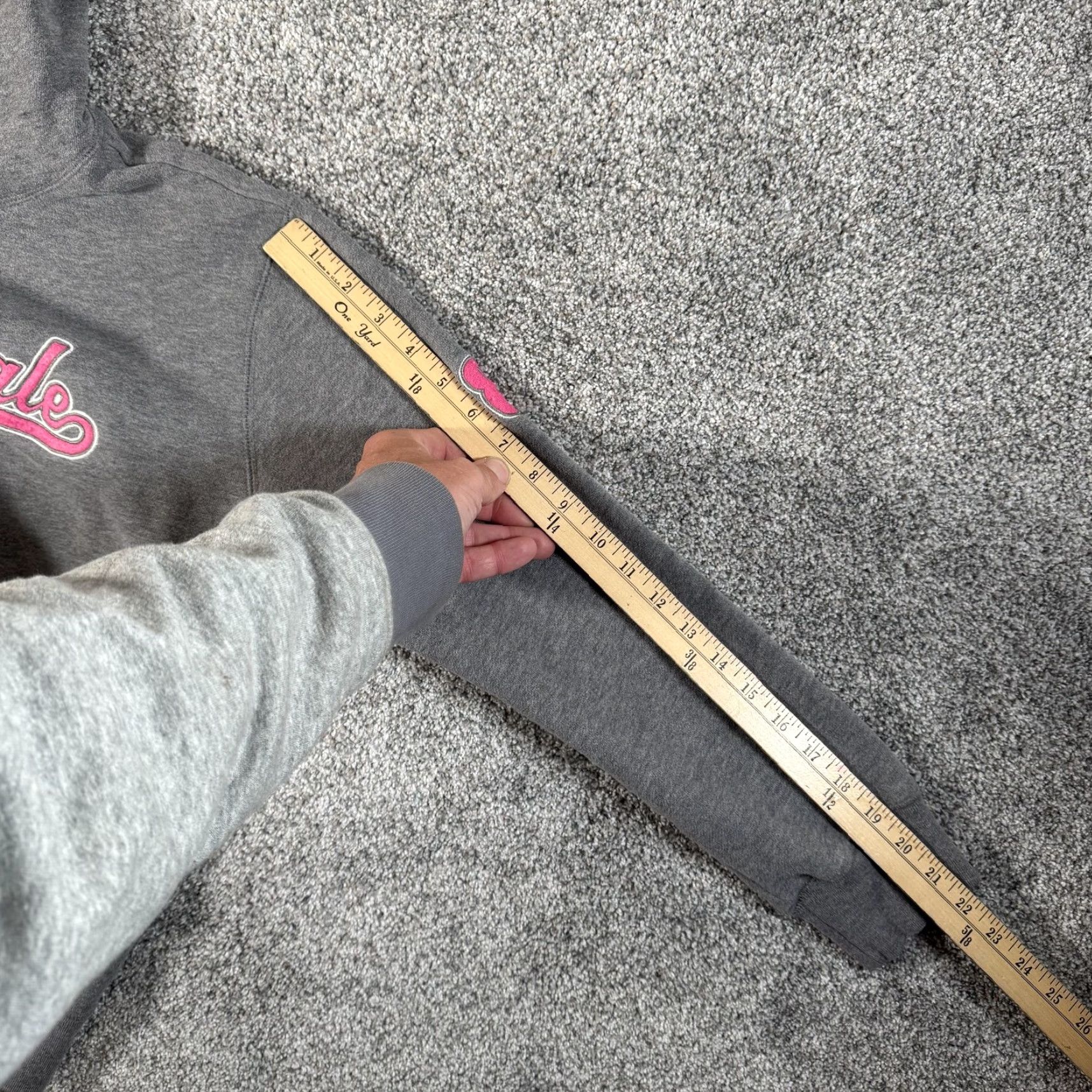 Aeropostale VINTAGE Aeropostale Hoodie Women's L Pullover Sleeves Long Sherpa Lined Gray Crew Neck Pockets Graphic Print 87 Skater Retro Sporty Mall Skater Size L / US 10 / IT 46 - 4 Thumbnail