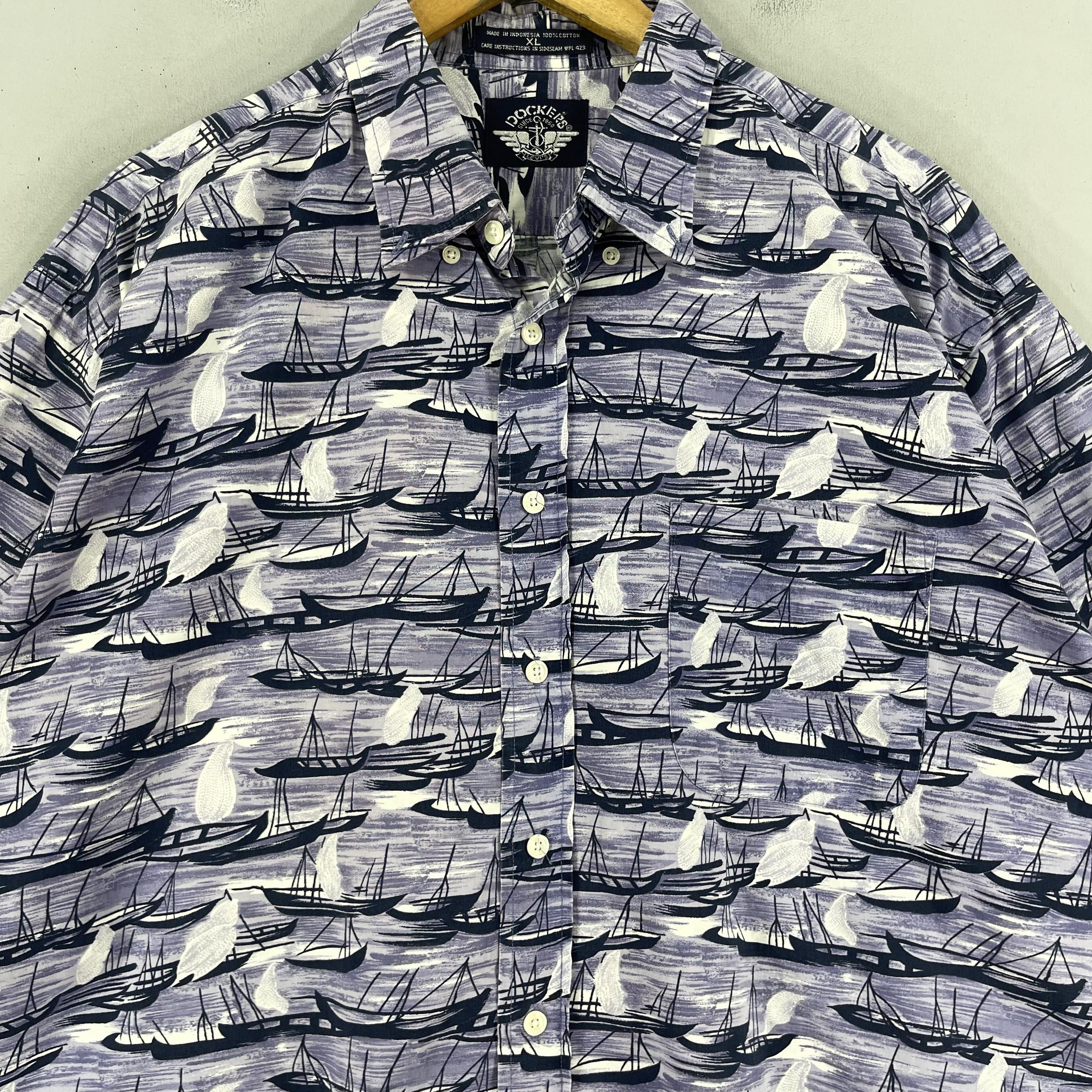 Dockers × Vintage DOCKERS Honolulu Beach Sailing Hawaii Shirt Button Up Size US XL / EU 56 / 4 - 2 Thumbnail