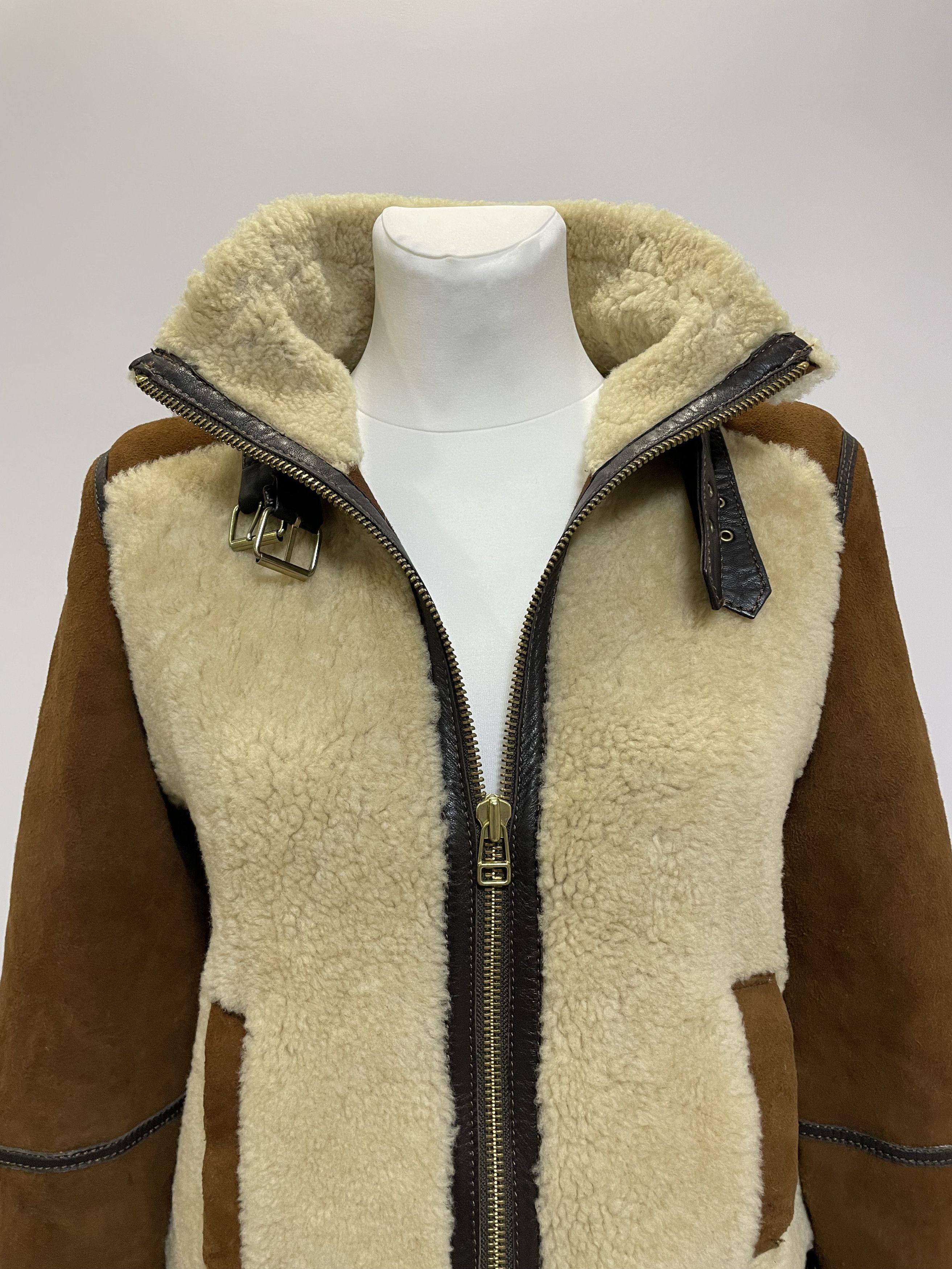 Massimo Dutti MASSIMO DUTTI Aviator Fur Shearling Bomber Jacket Sheepskin Size M / US 6-8 / IT 42-44 - 10 Thumbnail