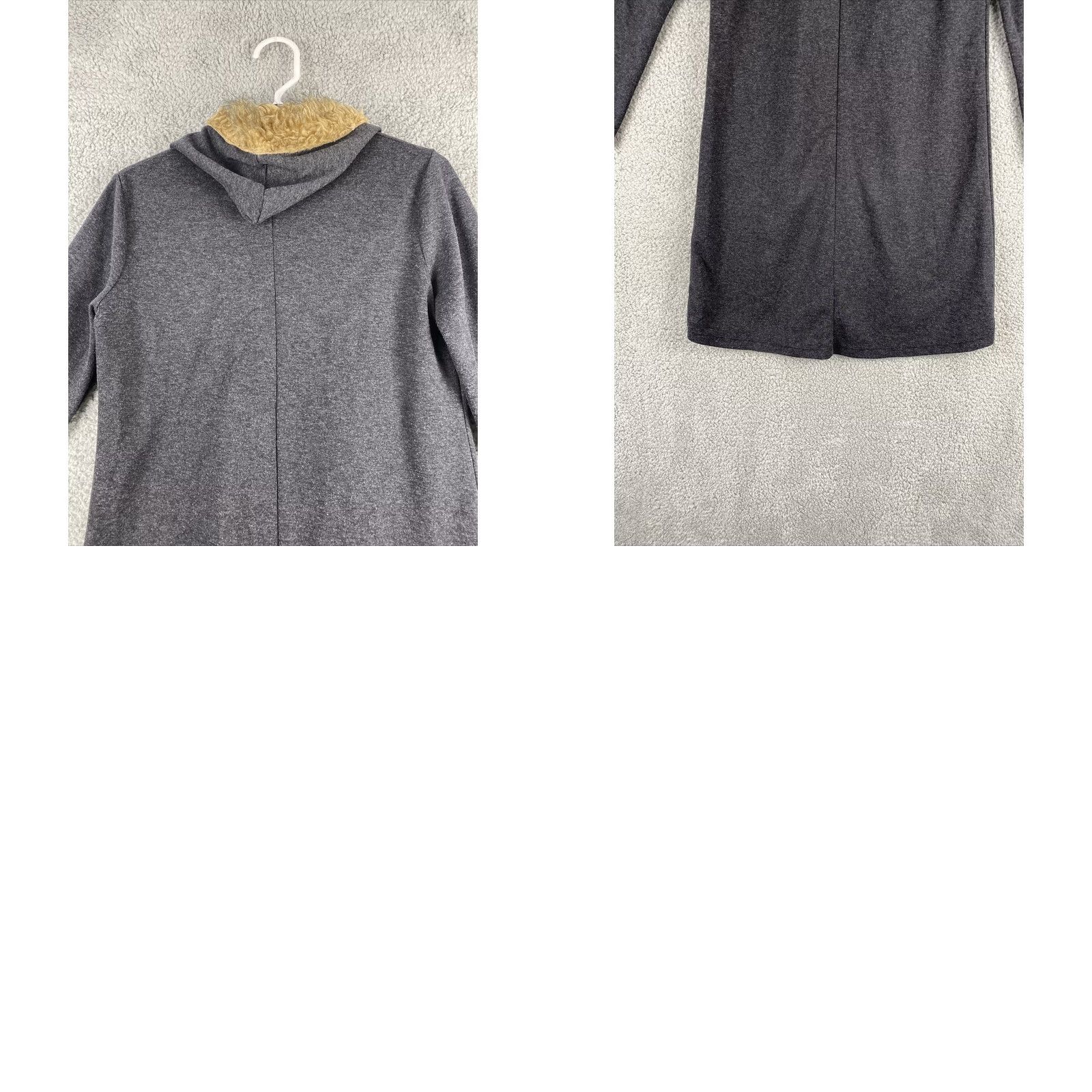 Vintage Hunnes Sweater Coat Hoodie 1/4 Zip Women’s Size M Charcoal Gray Knit Cotton Long Sleeve Solid Pullover Midi Fall Winter Spring Womens Size M / US 6-8 / IT 42-44 - 8 Thumbnail