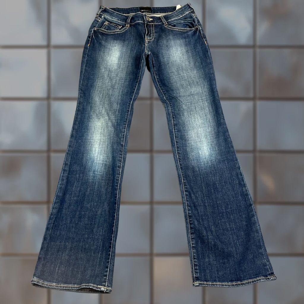 Calvin Klein Calvin Klein Jeans Bootcut 31 32 UK 10 Low Rise Mid Wash Blue Womens Jeans Casual Slimming Size 24" / US 00 / IT 34 - 1 Thumbnail