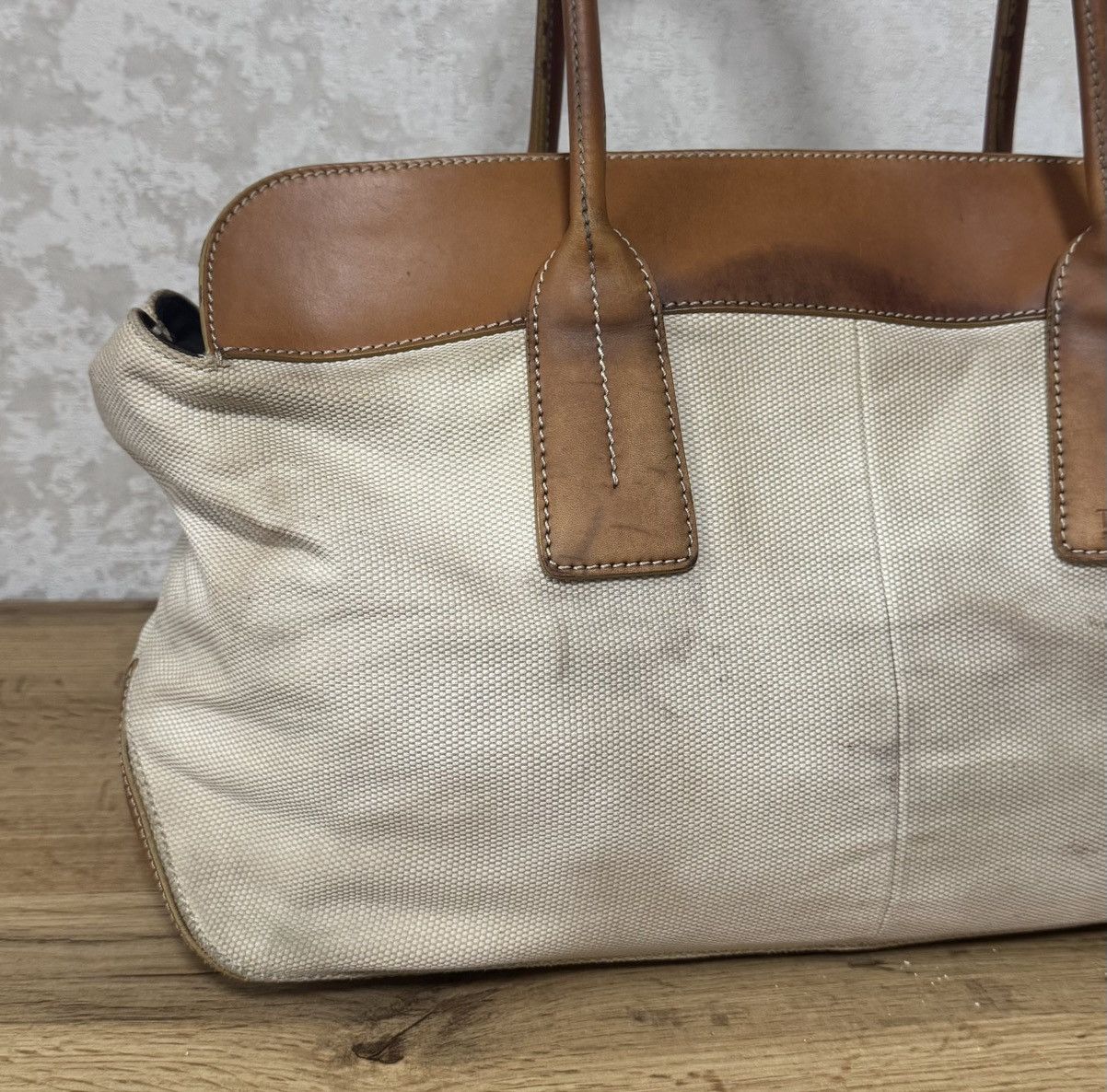 Tod's Tods Canvas Leather Tote Bag Size ONE SIZE - 3 Thumbnail