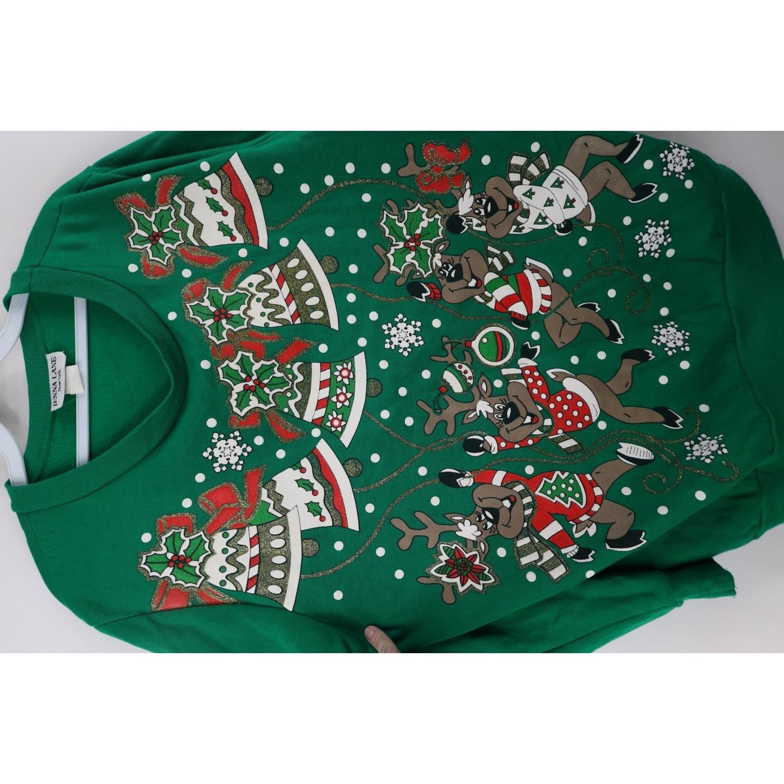 Vintage Vintage 90s Streetwear Christmas Reindeer Sweatshirt Size L / US 10 / IT 46 - 4 Thumbnail