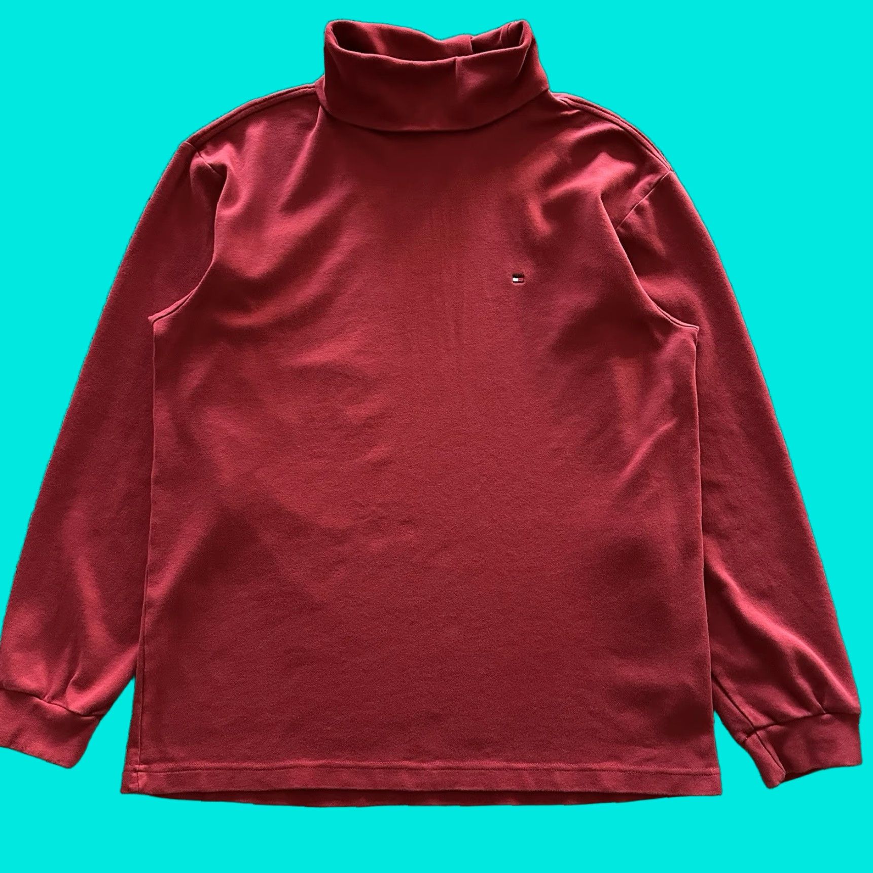Tommy Hilfiger VINTAGE Tommy Hilfiger Shirt Mens L Red Turtleneck Long Sleeve Cotton Y2K 2003 Size US L / EU 52-54 / 3 - 1 Thumbnail