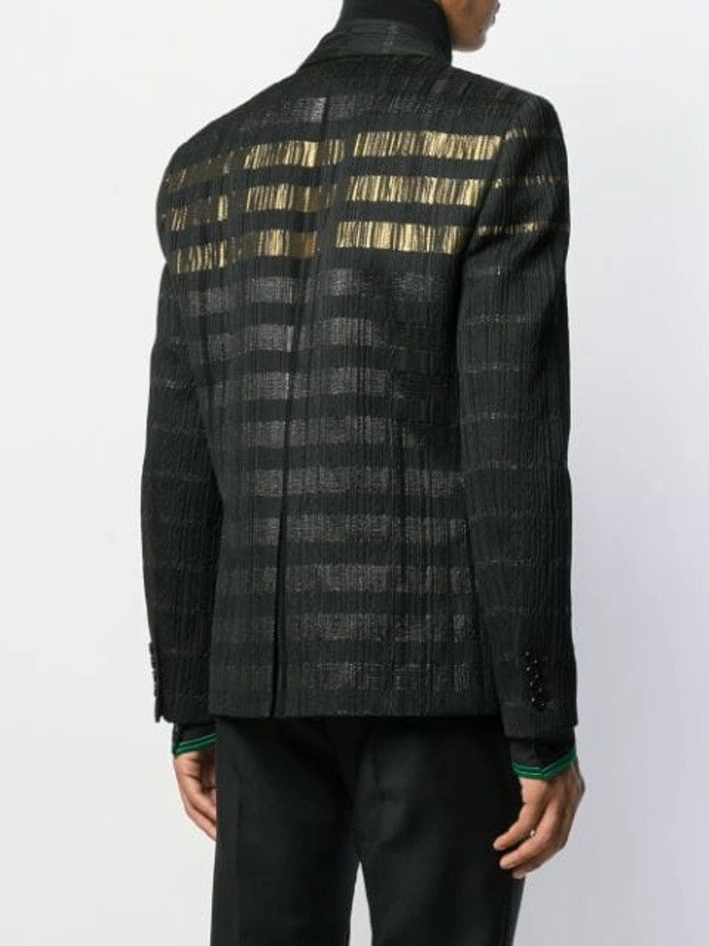 Saint Laurent Paris SLP - Pre-Fall 2019 - Stripe-Patterned Pleated Blazer Size 50R - 3 Thumbnail