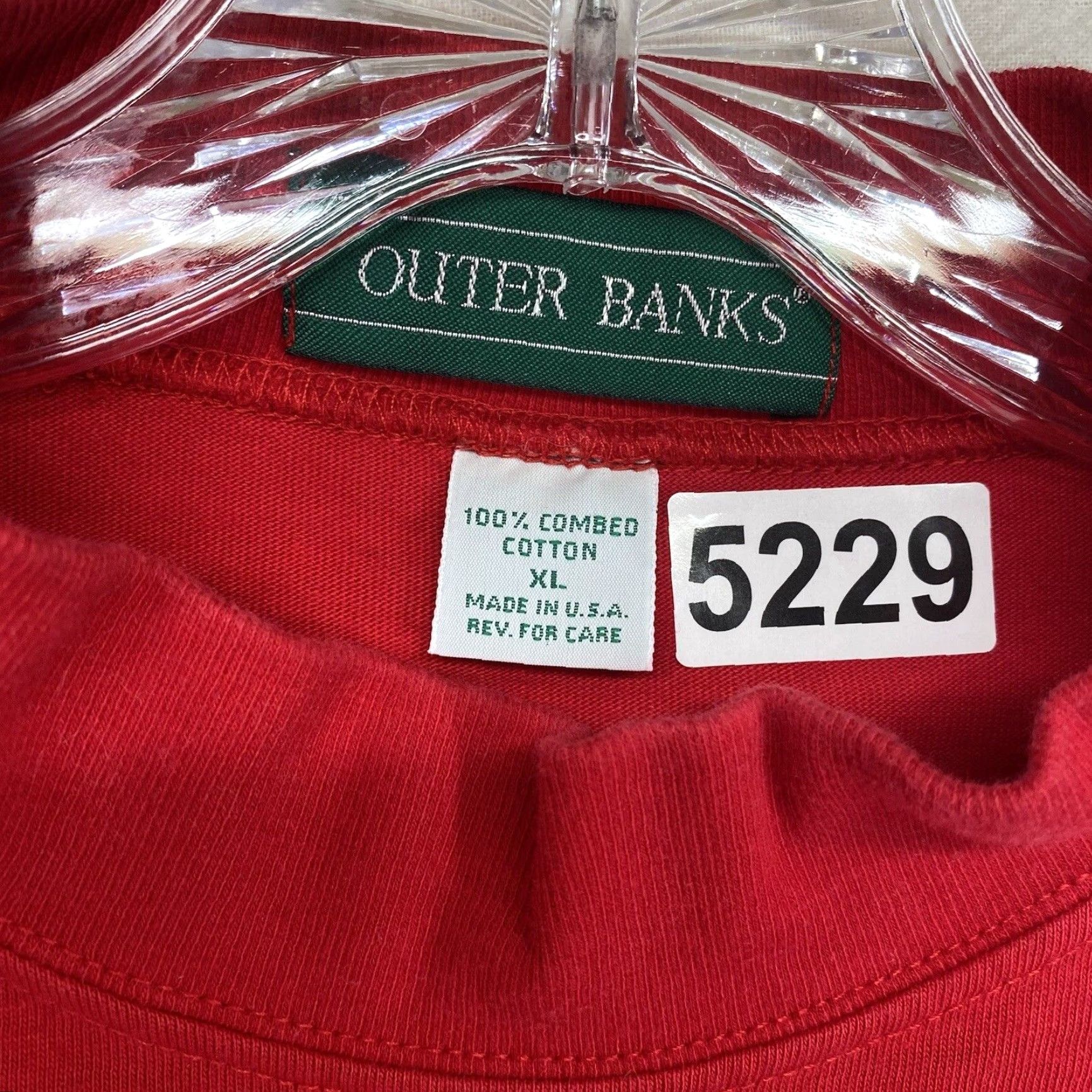 Vintage VINTAGE Outer Banks Men's Long Sleeve T-Shirt Size Large Red Knit Solid Ski Club 90s Retro Size US L / EU 52-54 / 3 - 4 Thumbnail