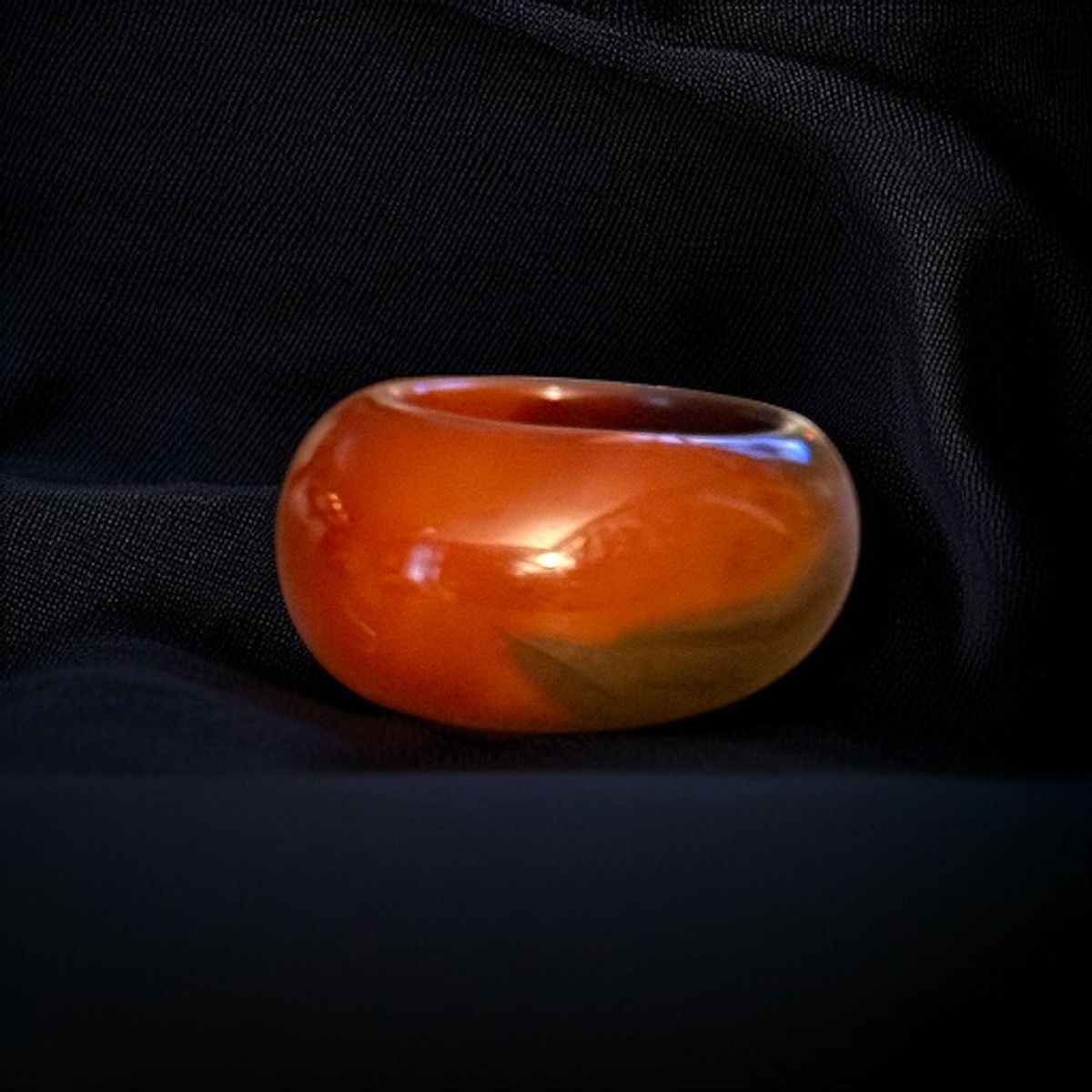 Vintage Vintage brown agate dome ring Size ONE SIZE - 1 Thumbnail