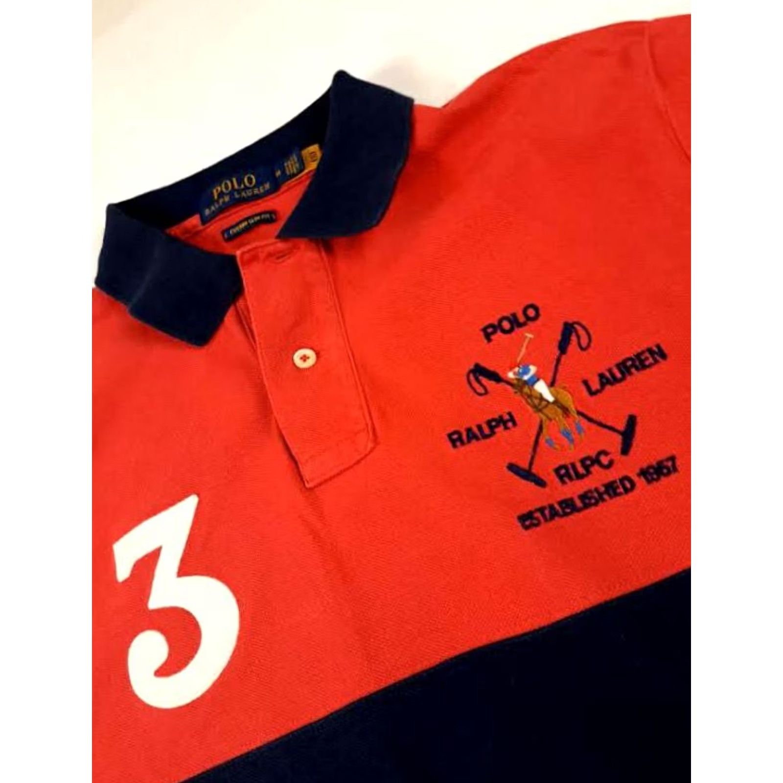 Polo Ralph Lauren Polo Ralph Lauren Shirt Polo #3 1/4 Button Medium Red Button-Up Men M Short Sleeve Collared Knit Cotton Regular 26in Long 20in Pit to Pit Red Size US M / EU 48-50 / 2 - 5 Thumbnail