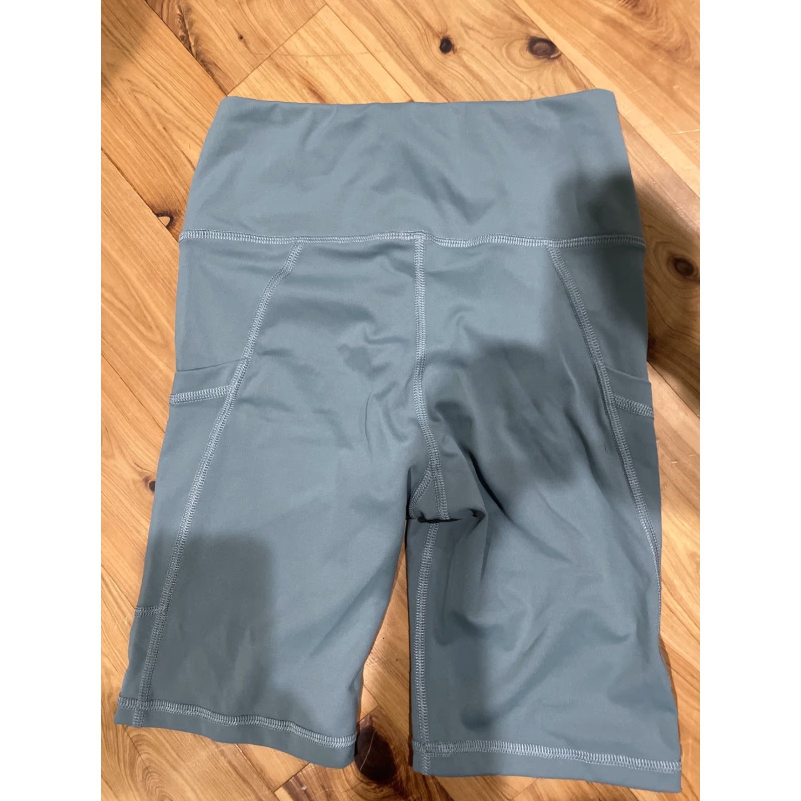 Vintage Natural Feelings Athletic Gym Yoga Bike Shorts Tummy Control High Waist Teal XS Size 26" / US 2 / IT 38 - 2 Thumbnail