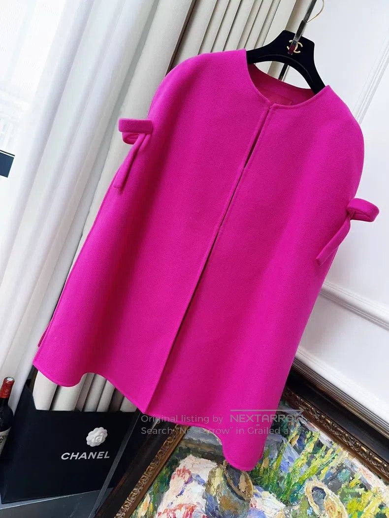 Valentino Bow wool cape coat coat