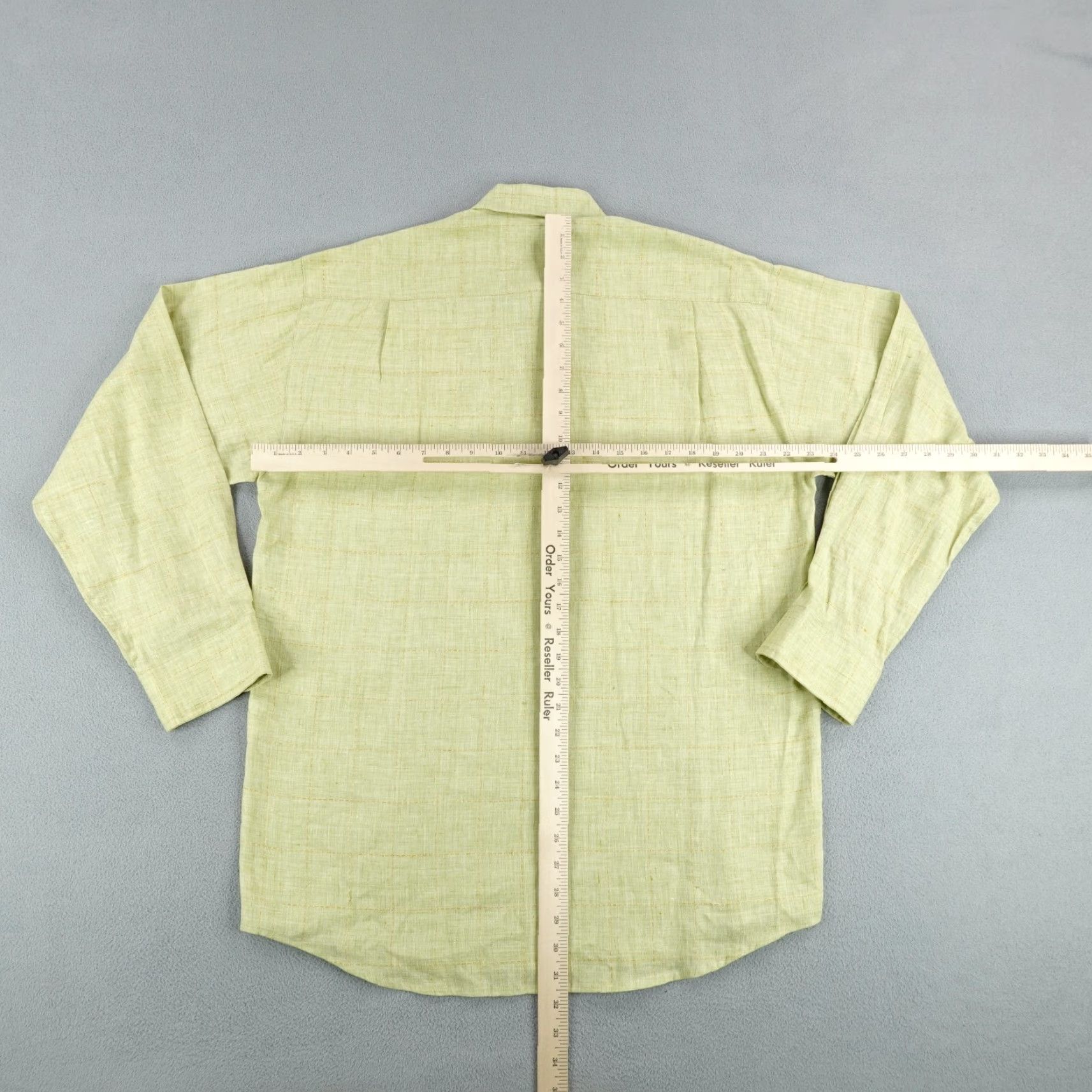 Vintage VINTAGE Robert Barakett Shirt Men Medium Green Plaid Linen Button-Up Canada Size US M / EU 48-50 / 2 - 7 Thumbnail