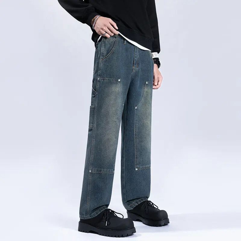 Japanese Brand Retro loose straight leg high street jeans Size US 30 / EU 46 - 1 Thumbnail