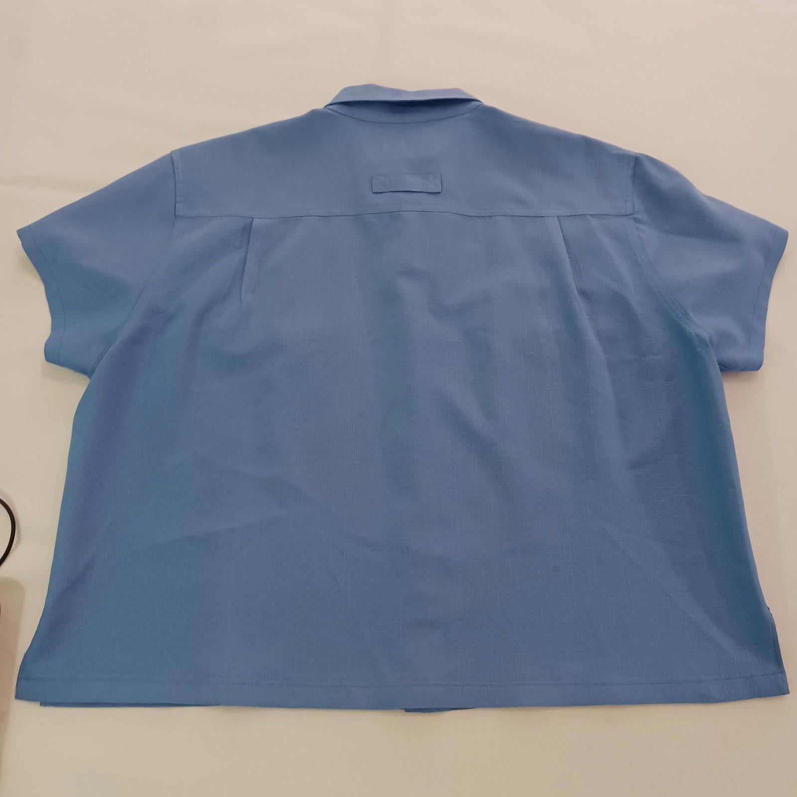 Designer Vintage John Blair Men's Blue Pockets Short Sleeve Shirt 2XL Size US XXL / EU 58 / 5 - 2 Thumbnail