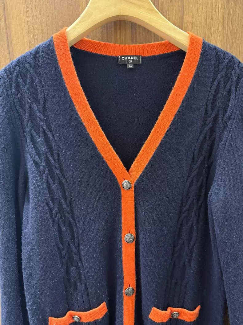 Chanel Chanel Blue cashmere cardigan coat Size XXS / US 00 / IT 34 - 3 Thumbnail