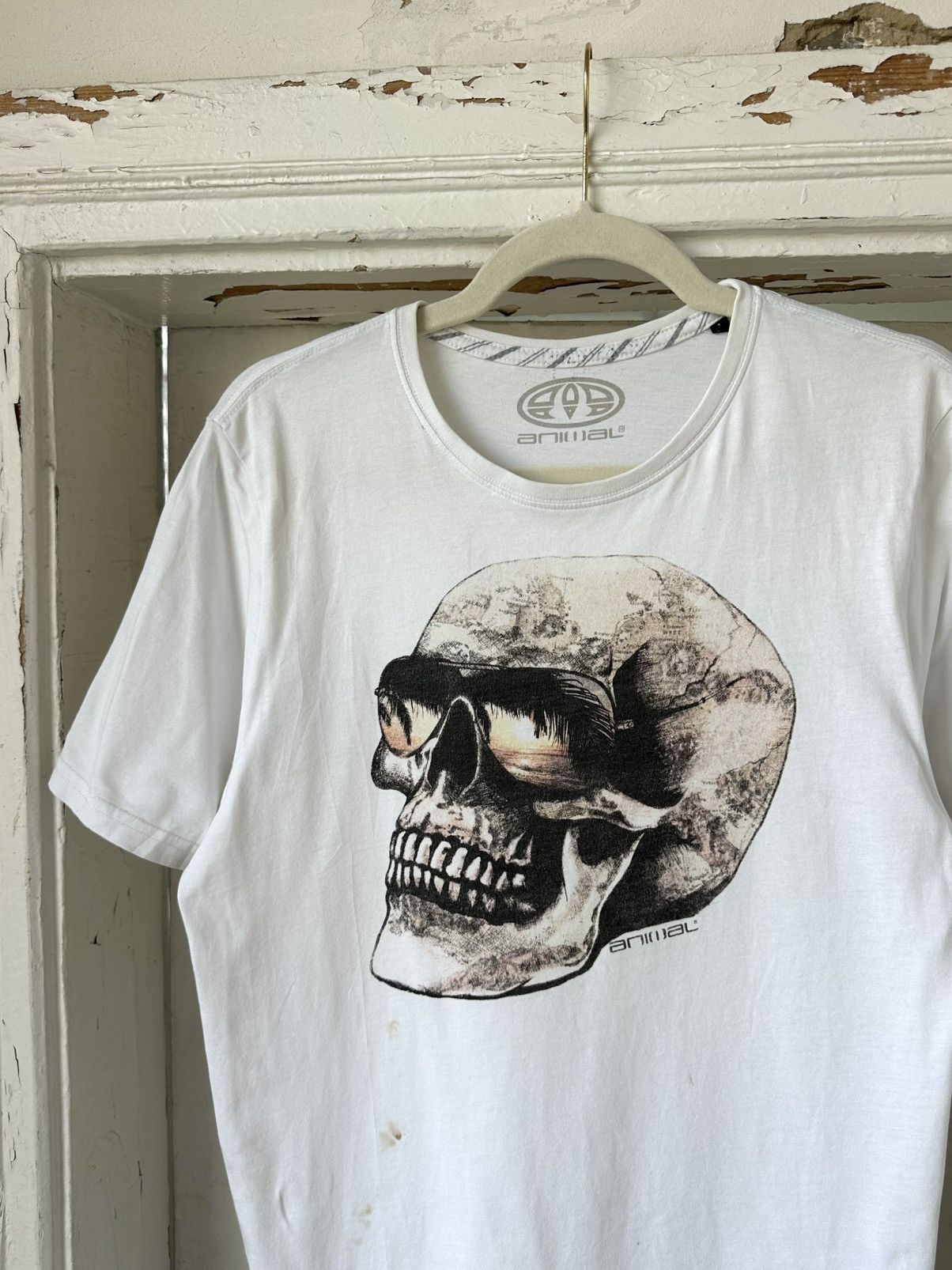 Vintage Vintage Animal White Printed Skull T-shirt Size US M / EU 48-50 / 2 - 2 Thumbnail