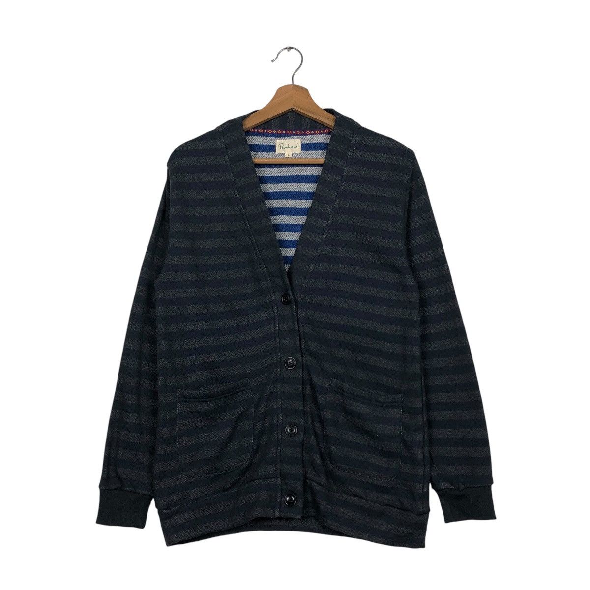 Japanese Brand 📌Vintage Cardigan Jacket Panhard Striped Blanket Size US L / EU 52-54 / 3 - 2 Thumbnail
