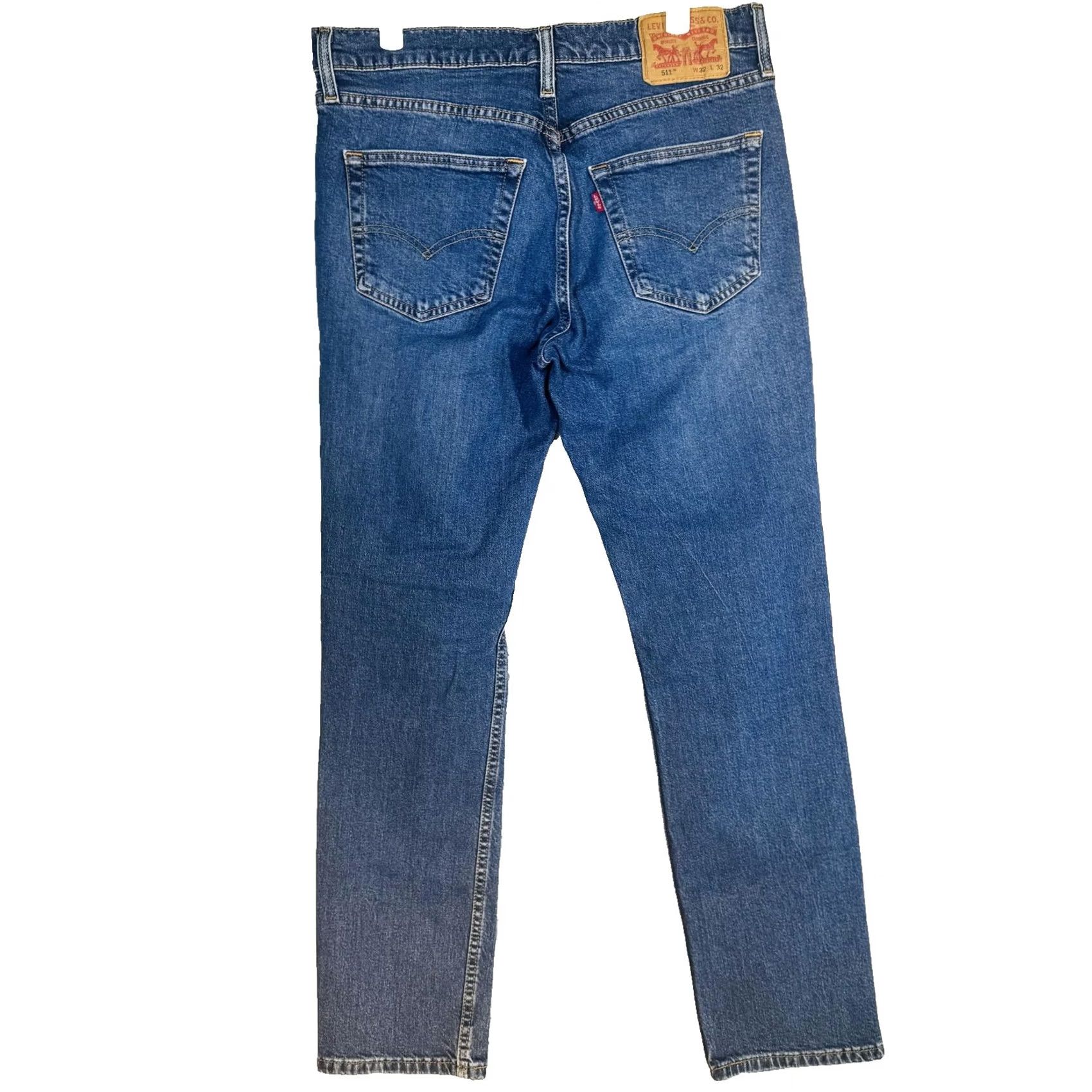 Levi's Levi's 511 Jeans Mens 32x32 Blue Medium Wash Slim Tapered Stretch Denim Zip Fly Size US 32 / EU 48 - 6 Thumbnail