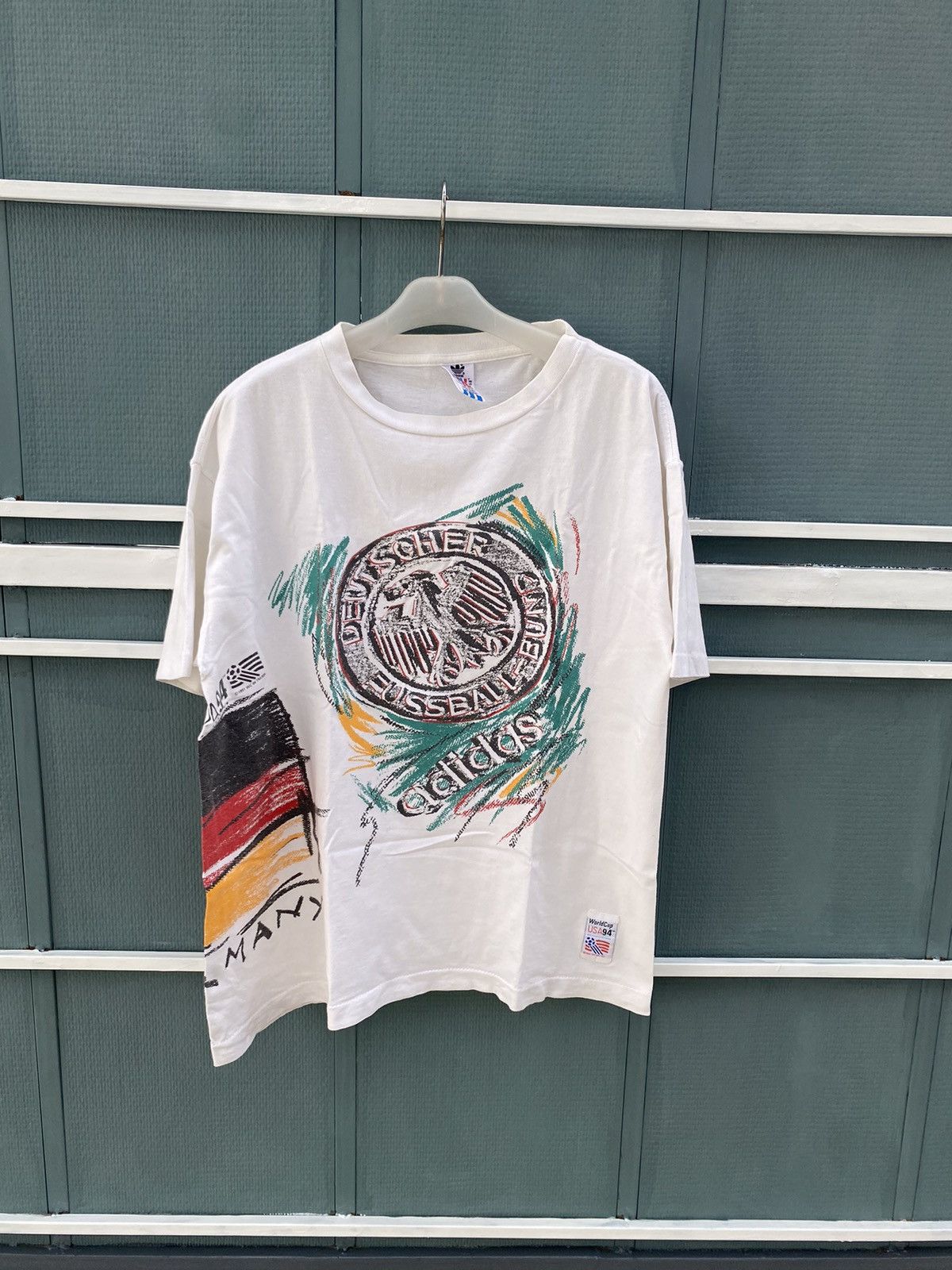 Adidas 🍓NEED GONE🍓Vintage adidas germany fc world cup 1994 usa tee Size US M / EU 48-50 / 2 - 1 Thumbnail