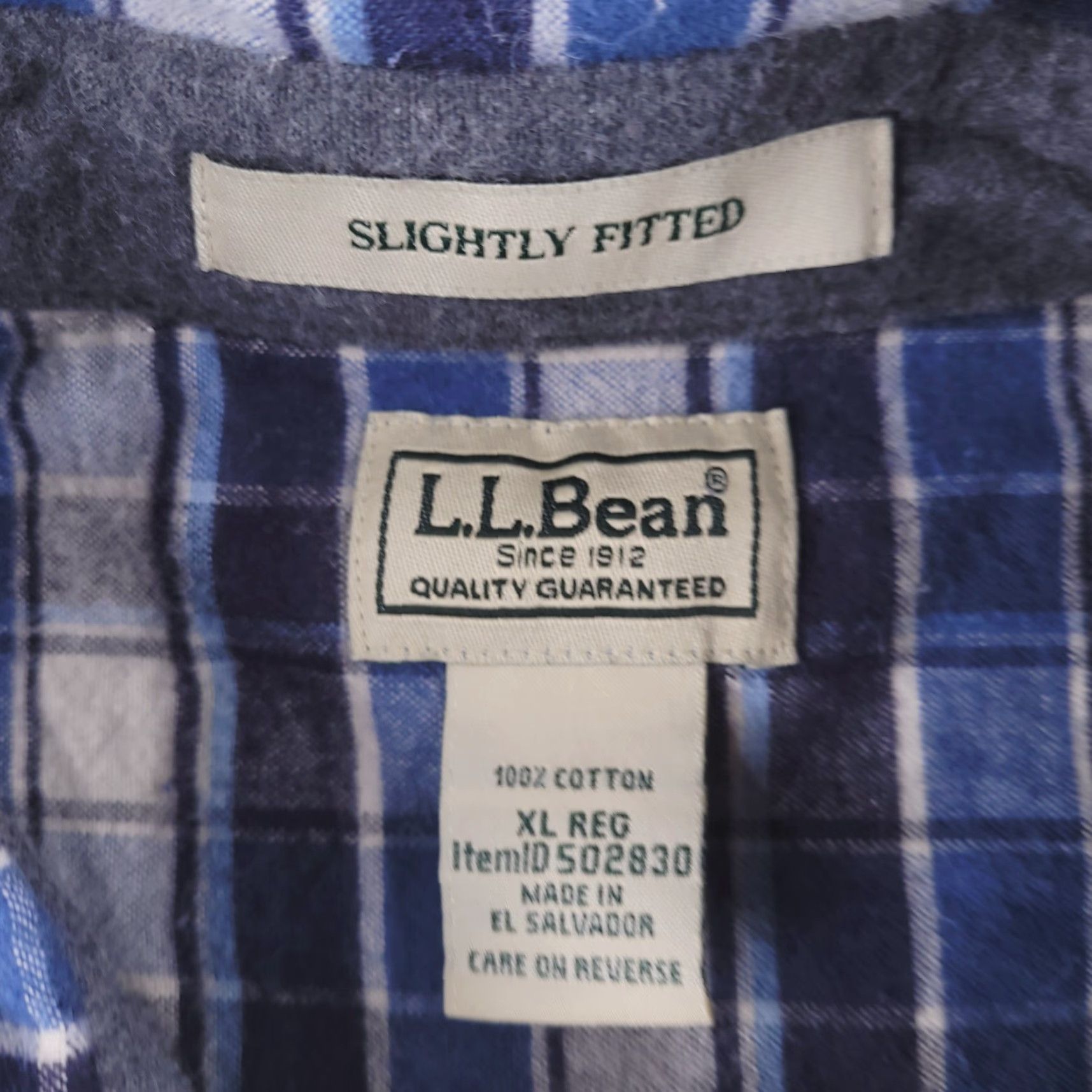Vintage LL Bean Shirt Mens XL Blue Fitted Flannel Check Long Sleeve Button-Up Shirt Size US XL / EU 56 / 4 - 2 Thumbnail