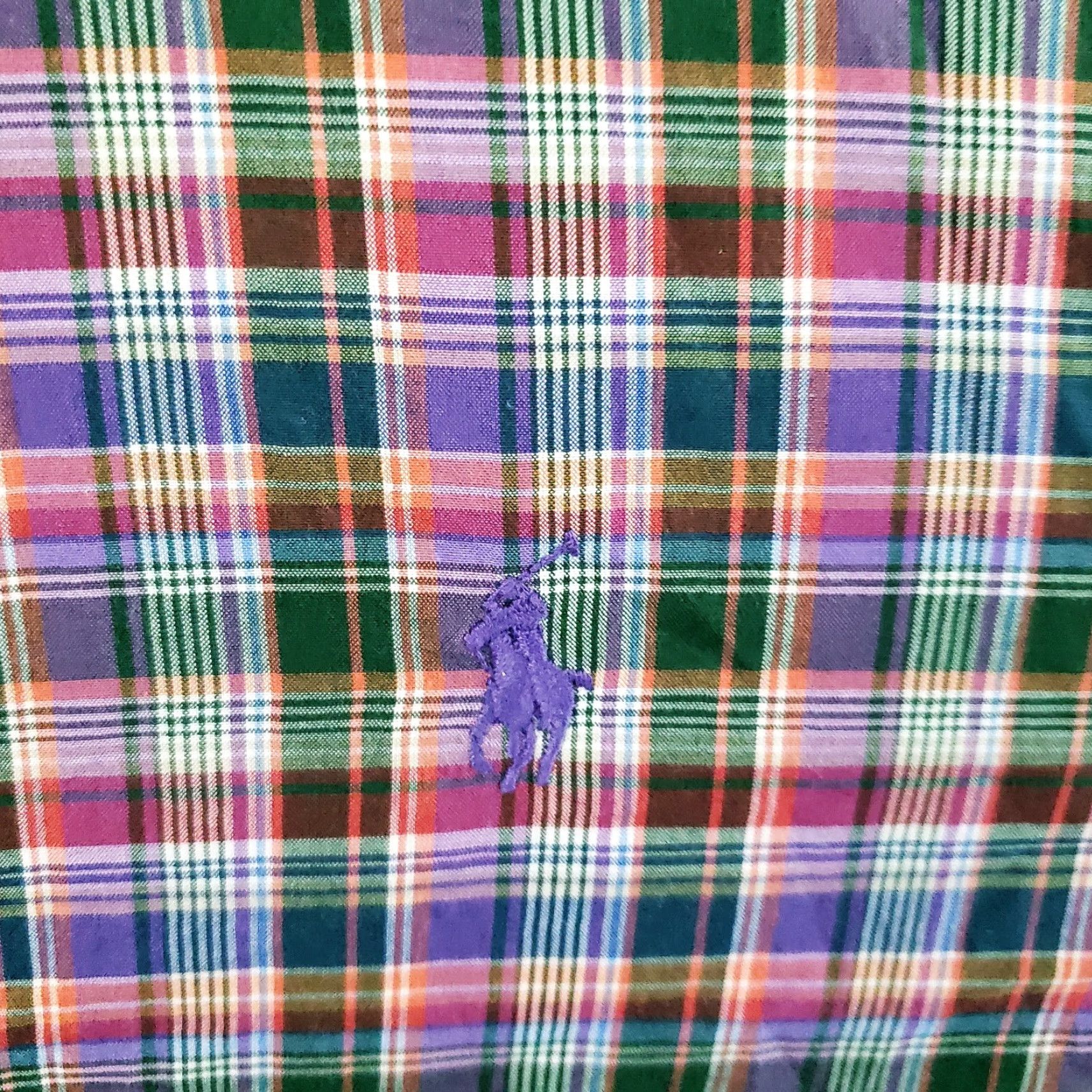 Ralph Lauren Ralph Lauren Men's L Custom Fit Purple Multicolor Plaid Button-Down Shirt Size US L / EU 52-54 / 3 - 7 Thumbnail