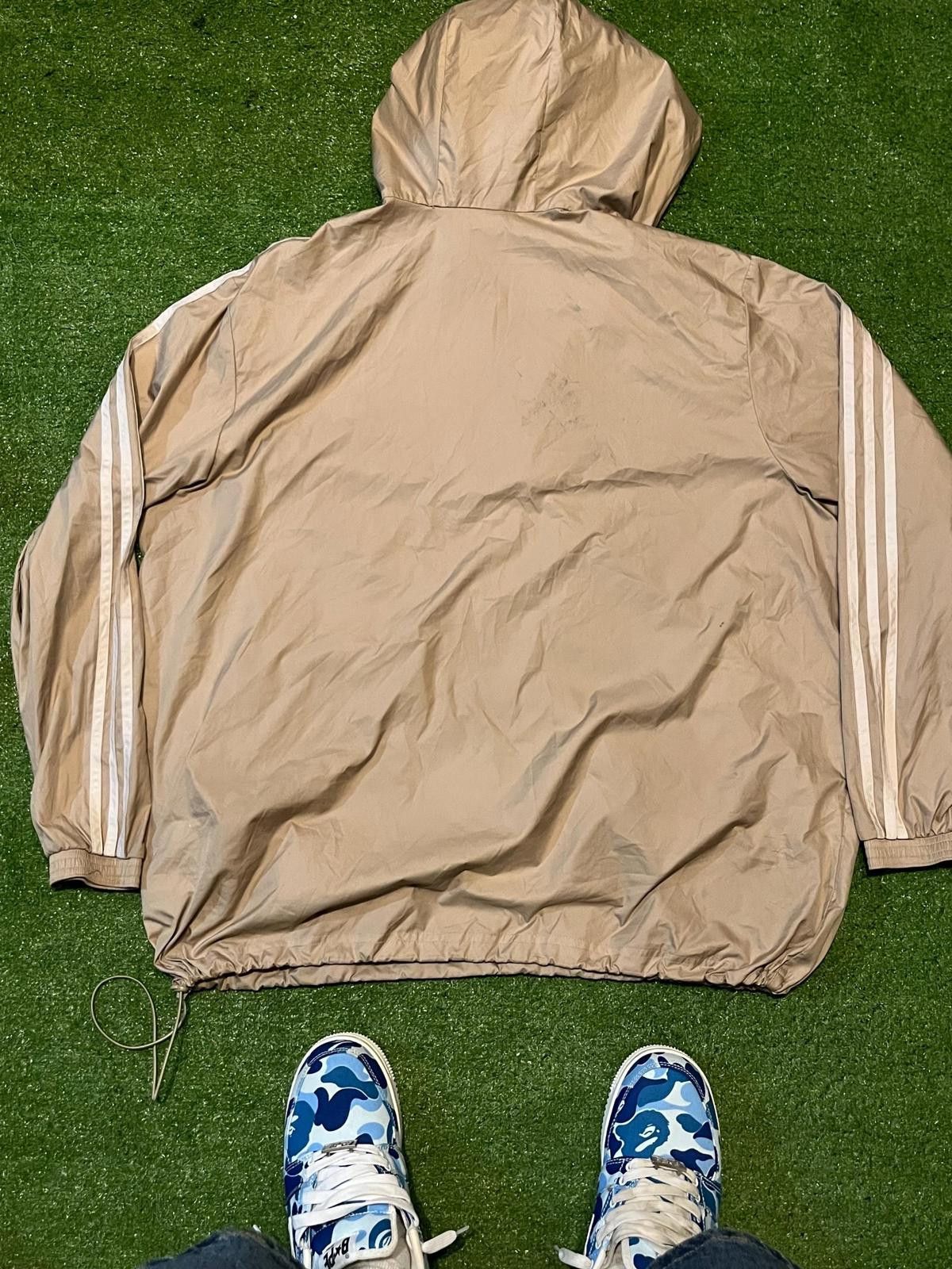 Adidas Adidas Men's Beige Windbreaker Jacket with Hood, Size 2XL Size US XXL / EU 58 / 5 - 2 Thumbnail