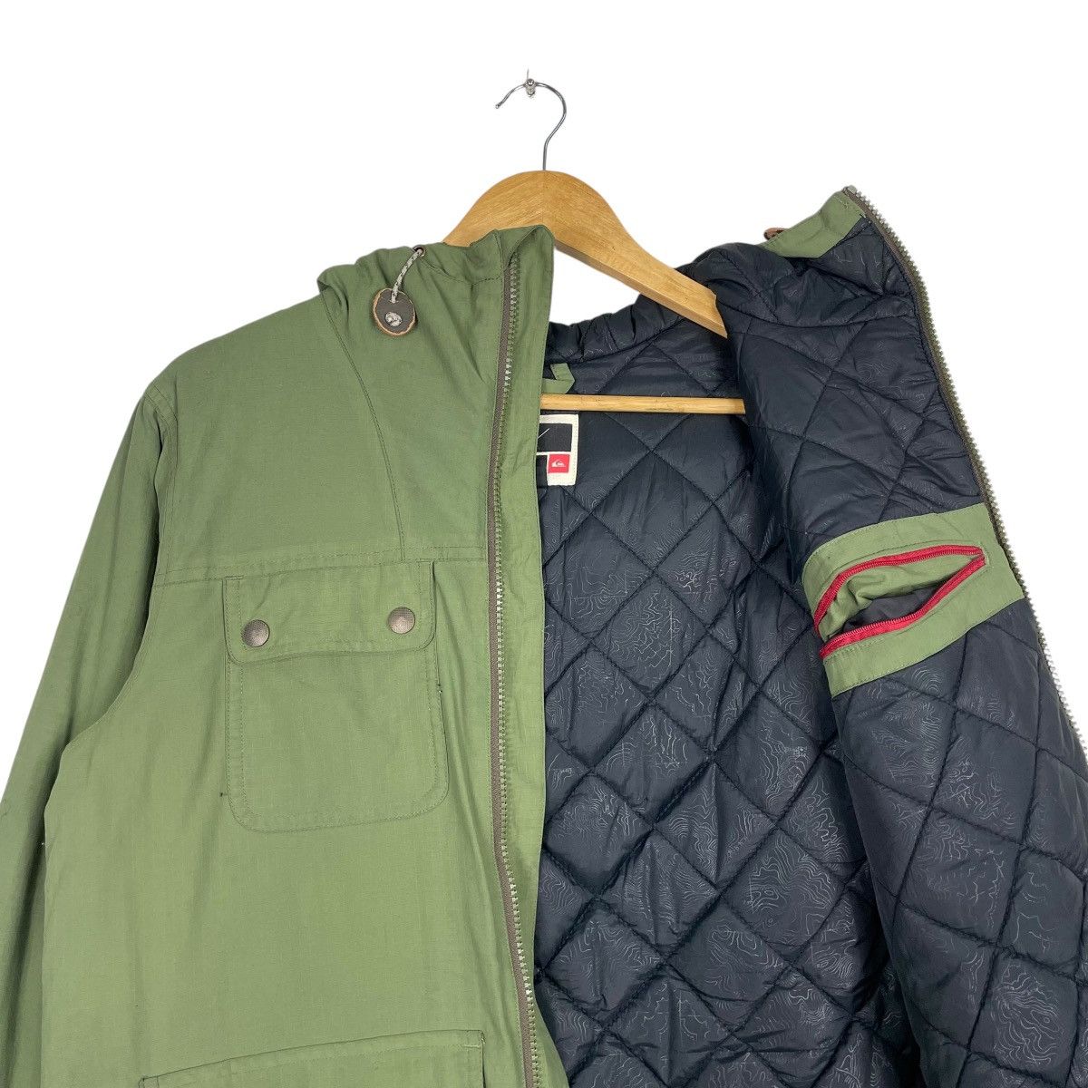 Other × Quiksilver 💥QUIKSILVER DUSTER HOODUE MULTI POCKET JACKET Size US S / EU 44-46 / 1 - 12 Thumbnail